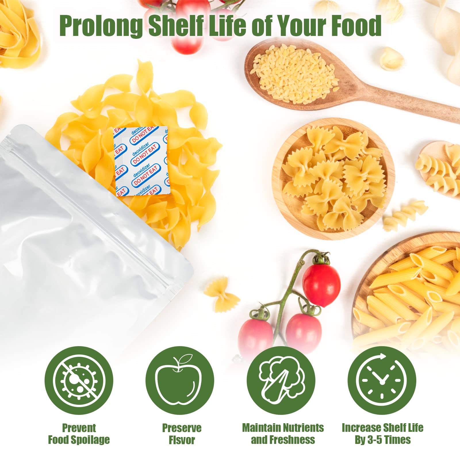 120 Packs 500CC Food Grade Oxygen Absorbers (10 Pack in Individual Vacuum Bag )   Oxygen Absorbers For Long Term Food Storage with Oxygen Indicator   Works in Mylar Bags  Mason Jars  and Vacuum Bags