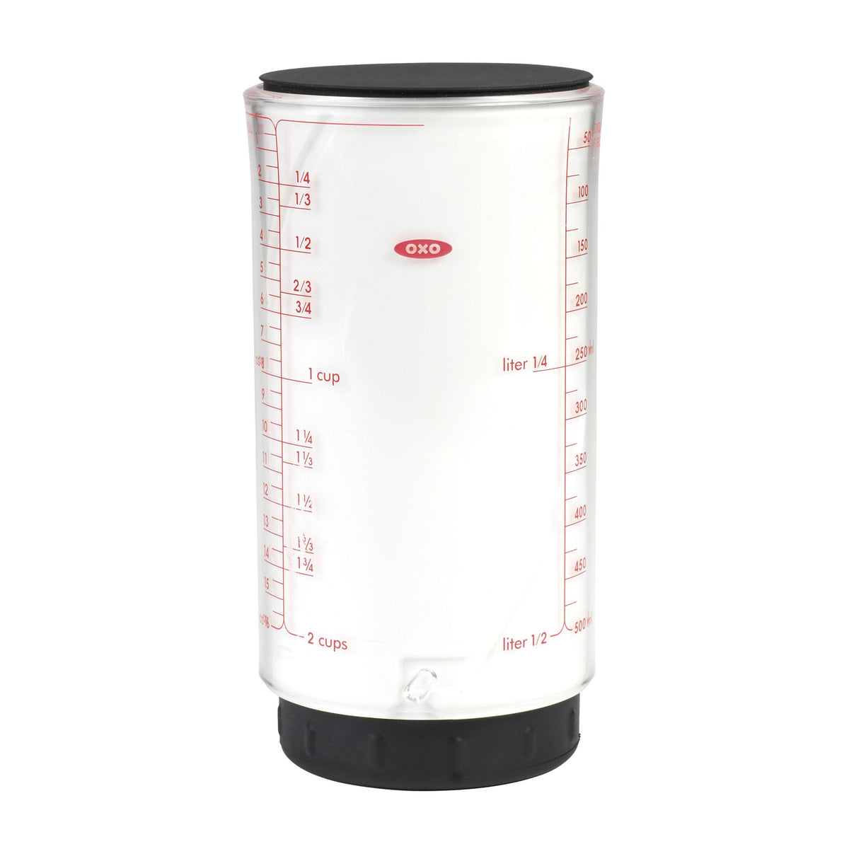 Oxo Good Grips 2 Cup Adjustable Measuring Cup, Clear/Black