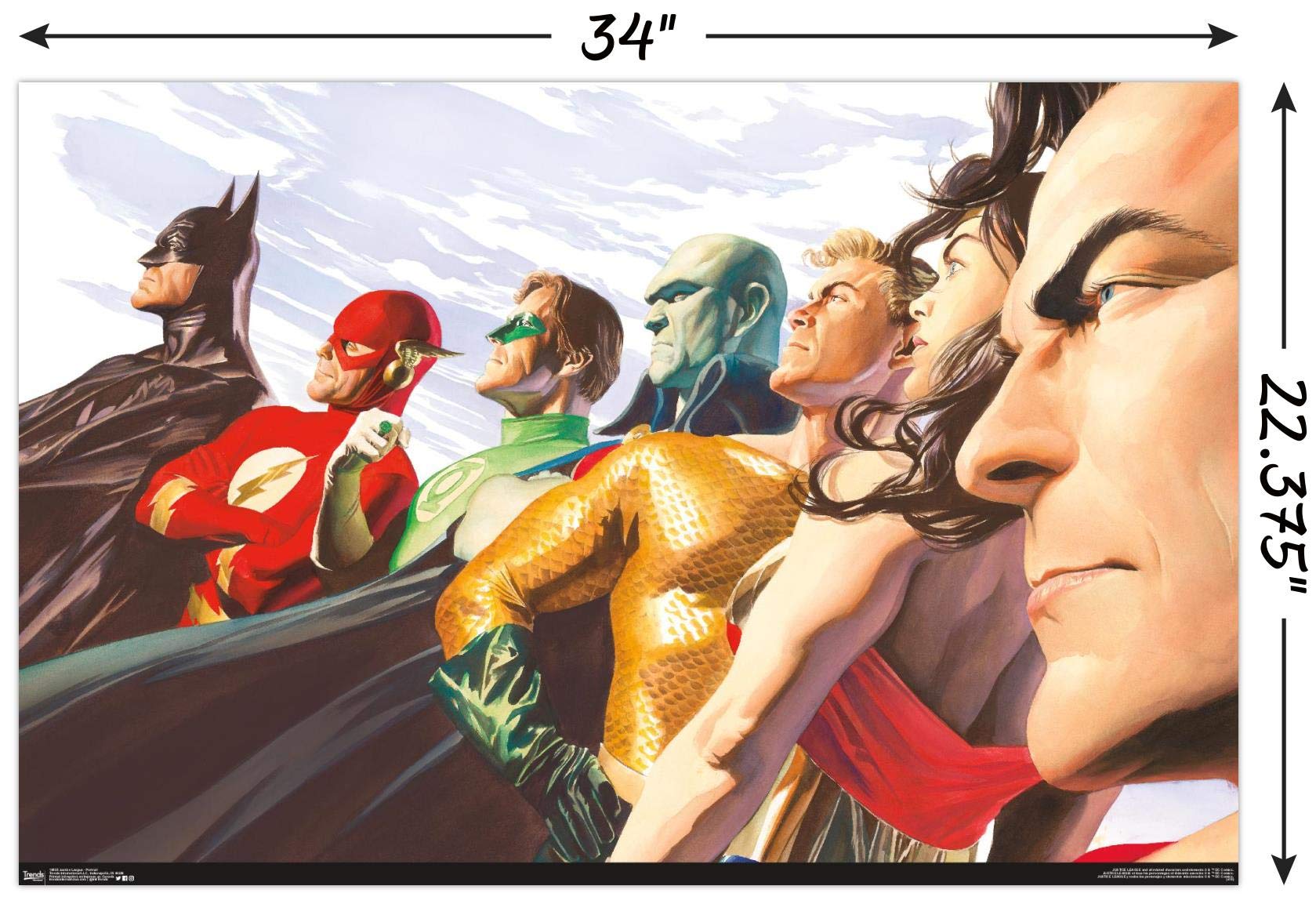 Trends International Dc Comics - Justice League - Alex Ross - Portrait Wall Poster, 22.375'' X 34'', Unframed Version