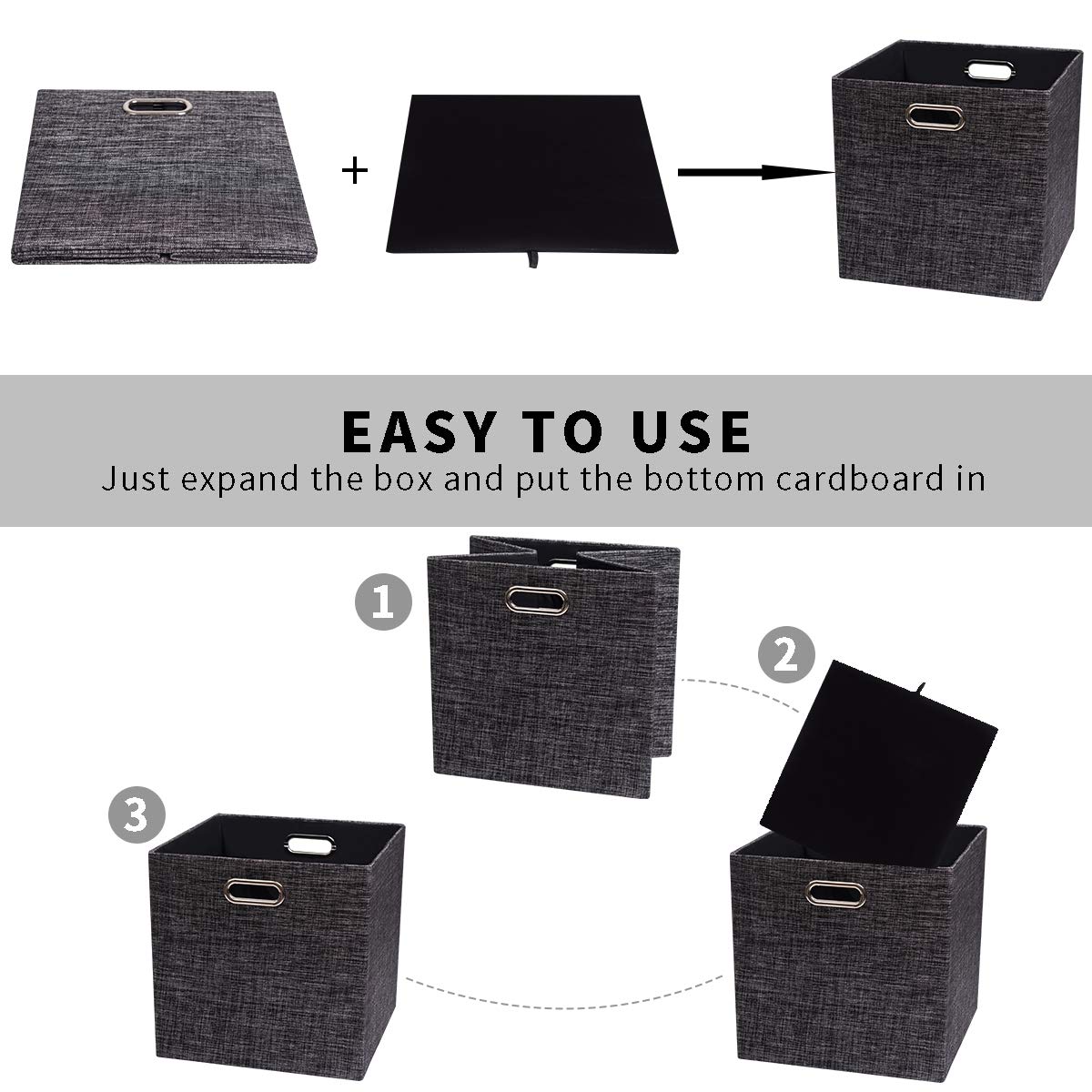 Posprica Fabric Storage Cubes,13  13  13 Cube Storage Bins, Foldable Drawers Baskets Containers For Shelf Cabinet Bookcase,Thick