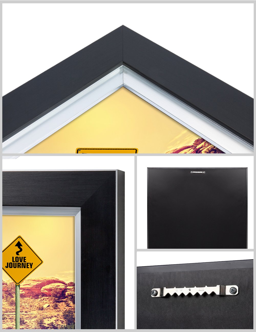 Ipic - Love Journey Personalized Framed Artwork For Romantic Anniversary And Wedding Gifts; Picture Size: 24X16, Framed Size: 27