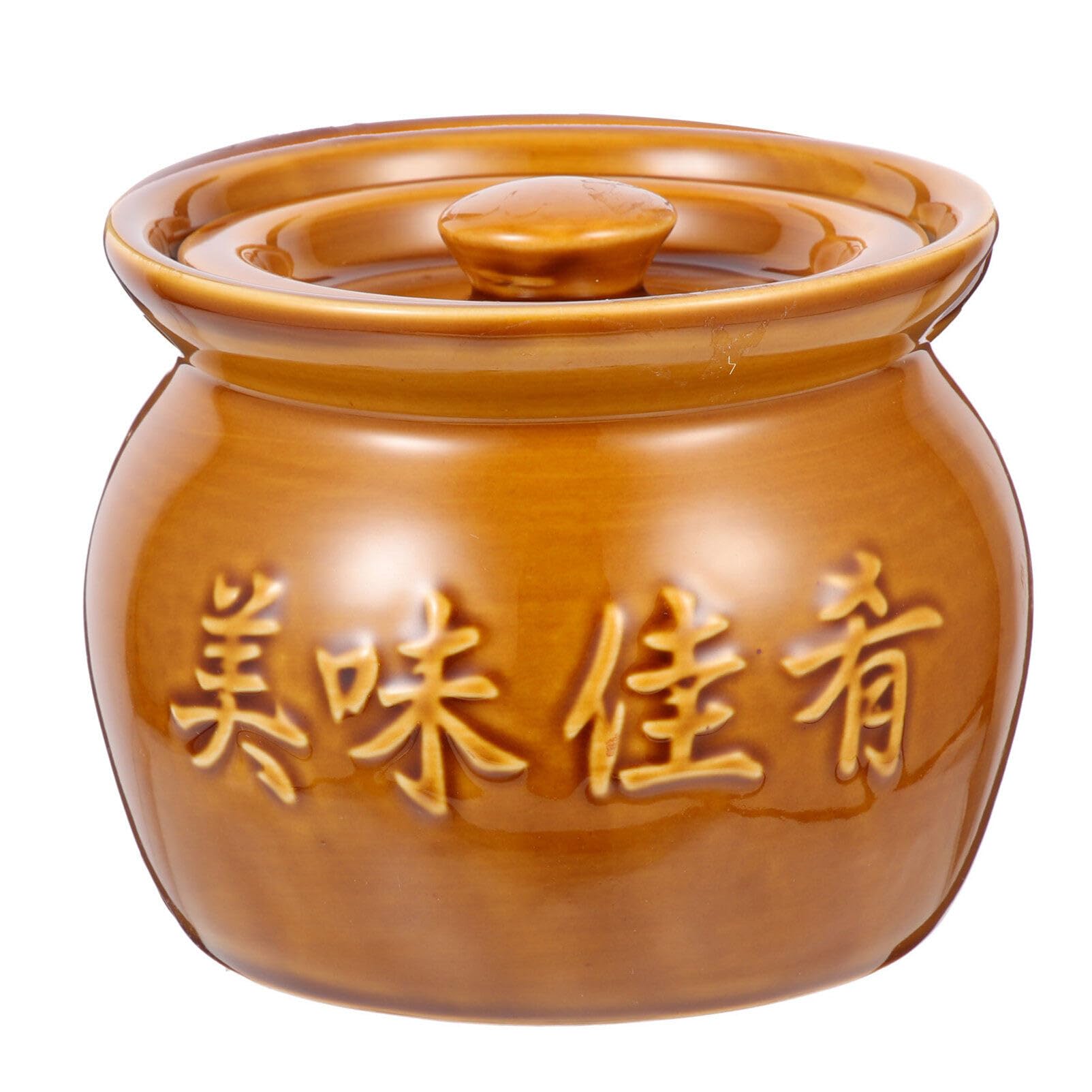 Angoily Ceramic Stew Pot with Lid, 500ml Cooking Clay Pot, Ceramic Stewing Soup, Vintage Casserole, Cookware Stock for Stewing B