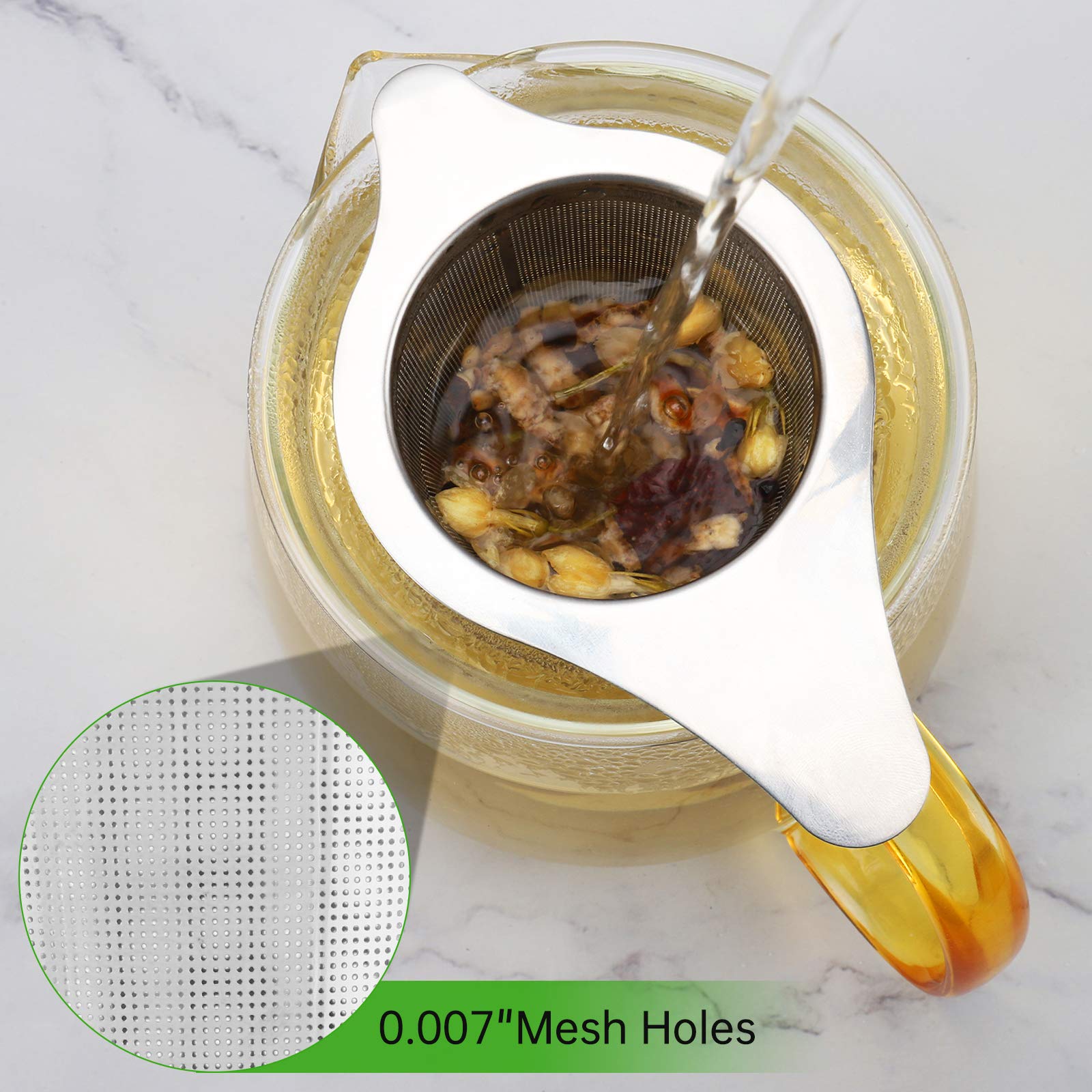 Two Pack Tea Infuser Basket Stainless Steel Tea Strainer Tea Filter With Small Strainer And Lid Tea Diffuser For Loose Tea Super