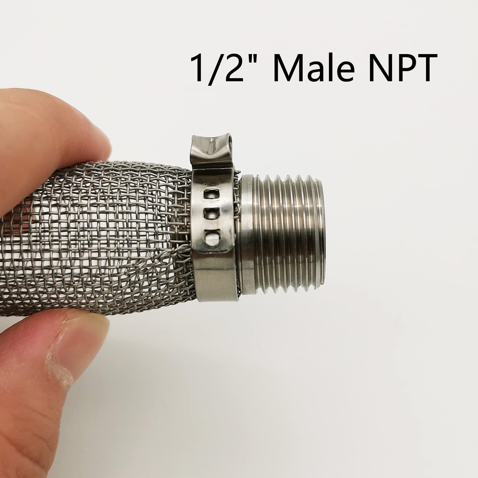 6'' Boil Screen Filter With 1/2'' Male Npt Thread Compatible With Most Of Brew Pots Mash Tun, Food Grade 304 Stainless Steel 130