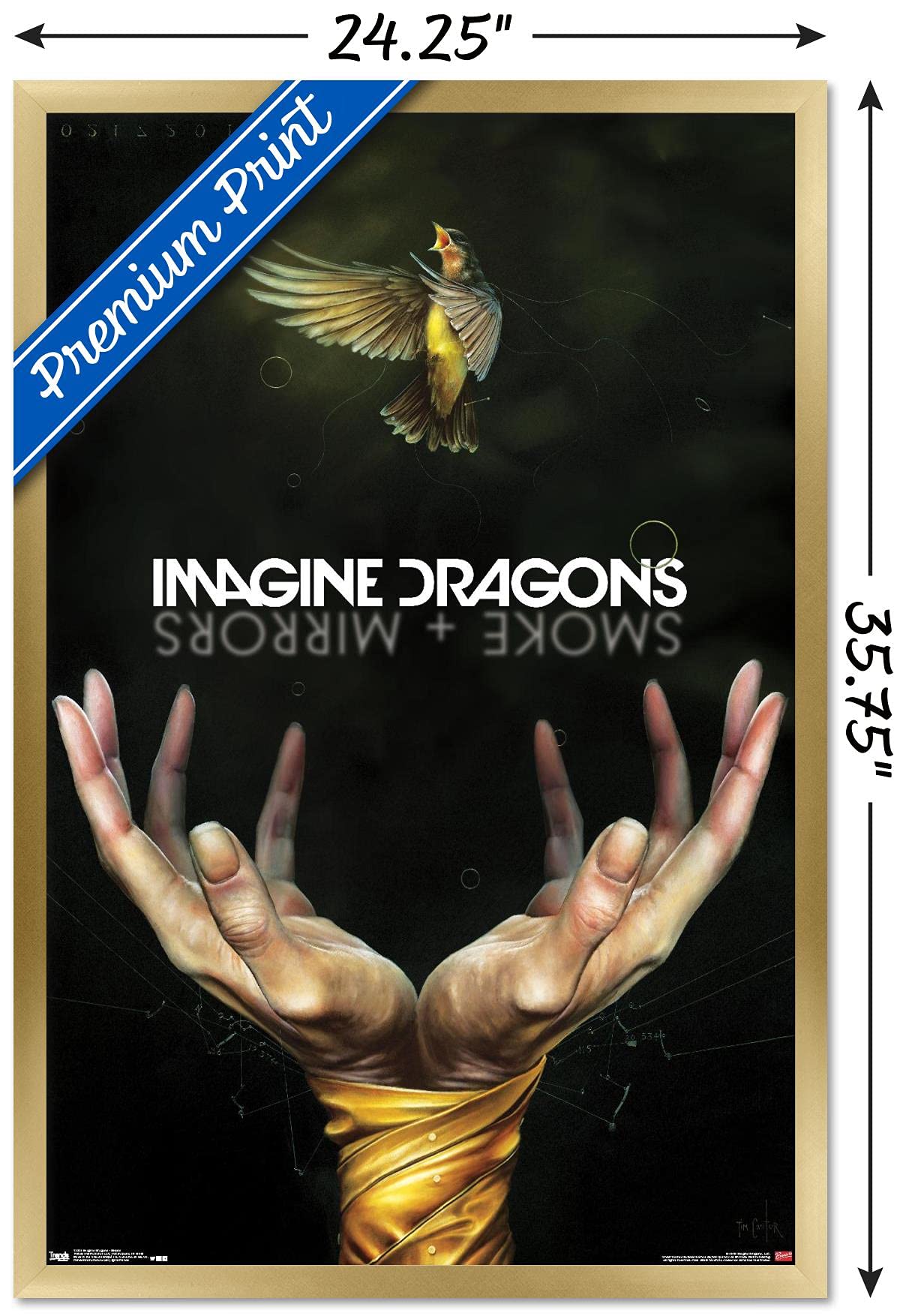 Trends International Imagine Dragons - Smoke Wall Poster, 22.375'' X 34'', Gold Framed Version