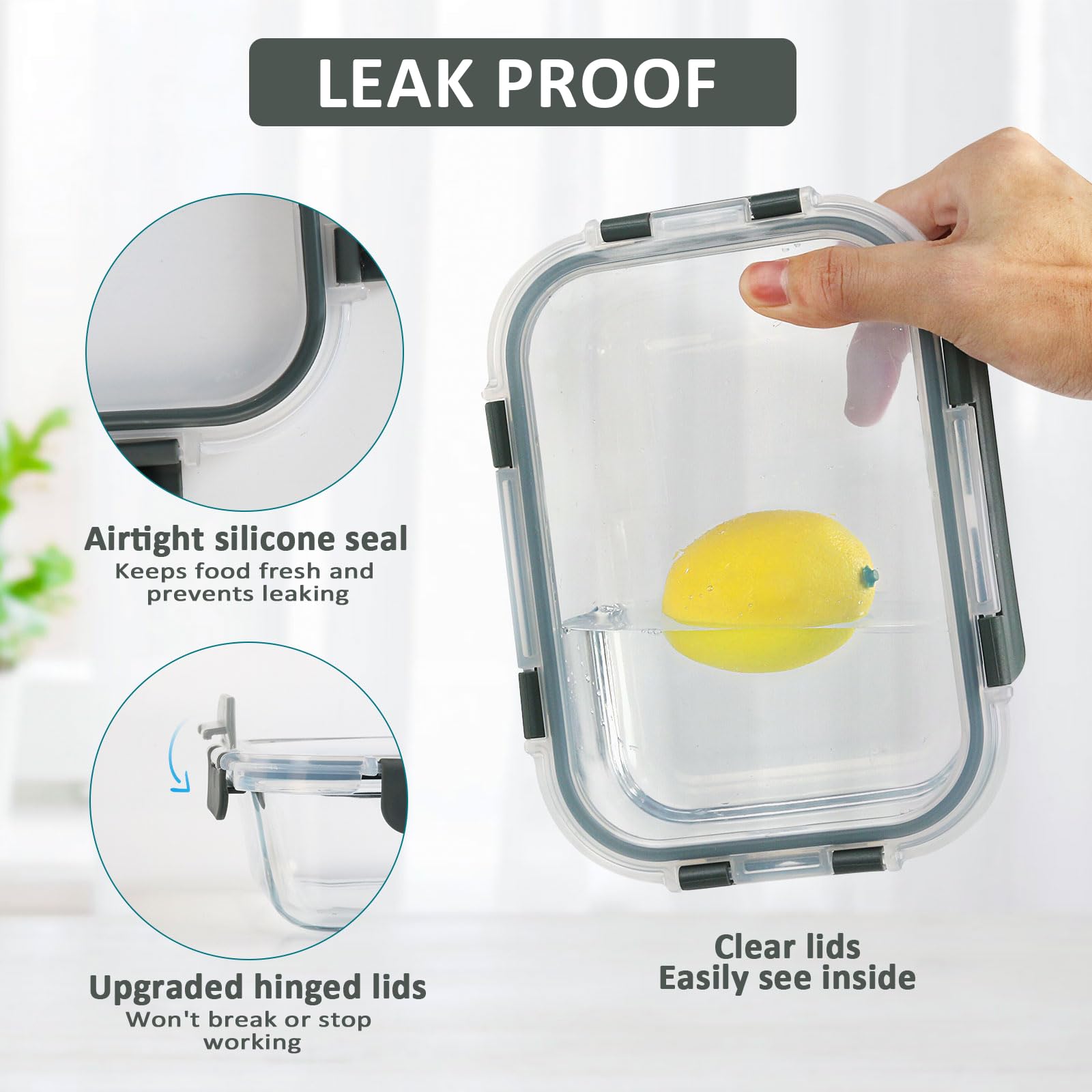 M Mcirco [8-Pack,30 Oz] Glass Meal Prep Containers,Glass Food Storage Containers,Airtight Glass Lunch Containers With Lids - Mic