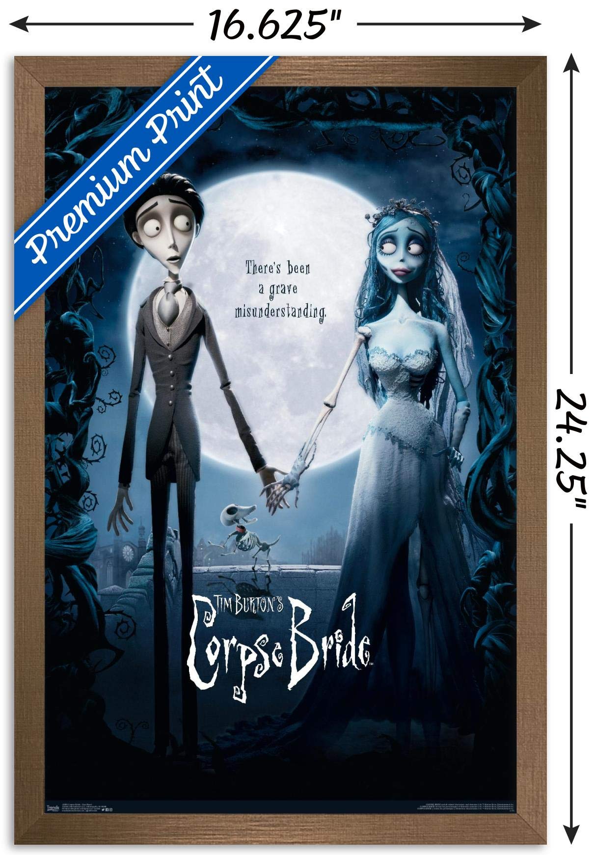 Trends International Tim Burton'S The Corpse Bride - One Sheet Wall Poster, 14.725'' X 22.375'', Bronze Framed Version