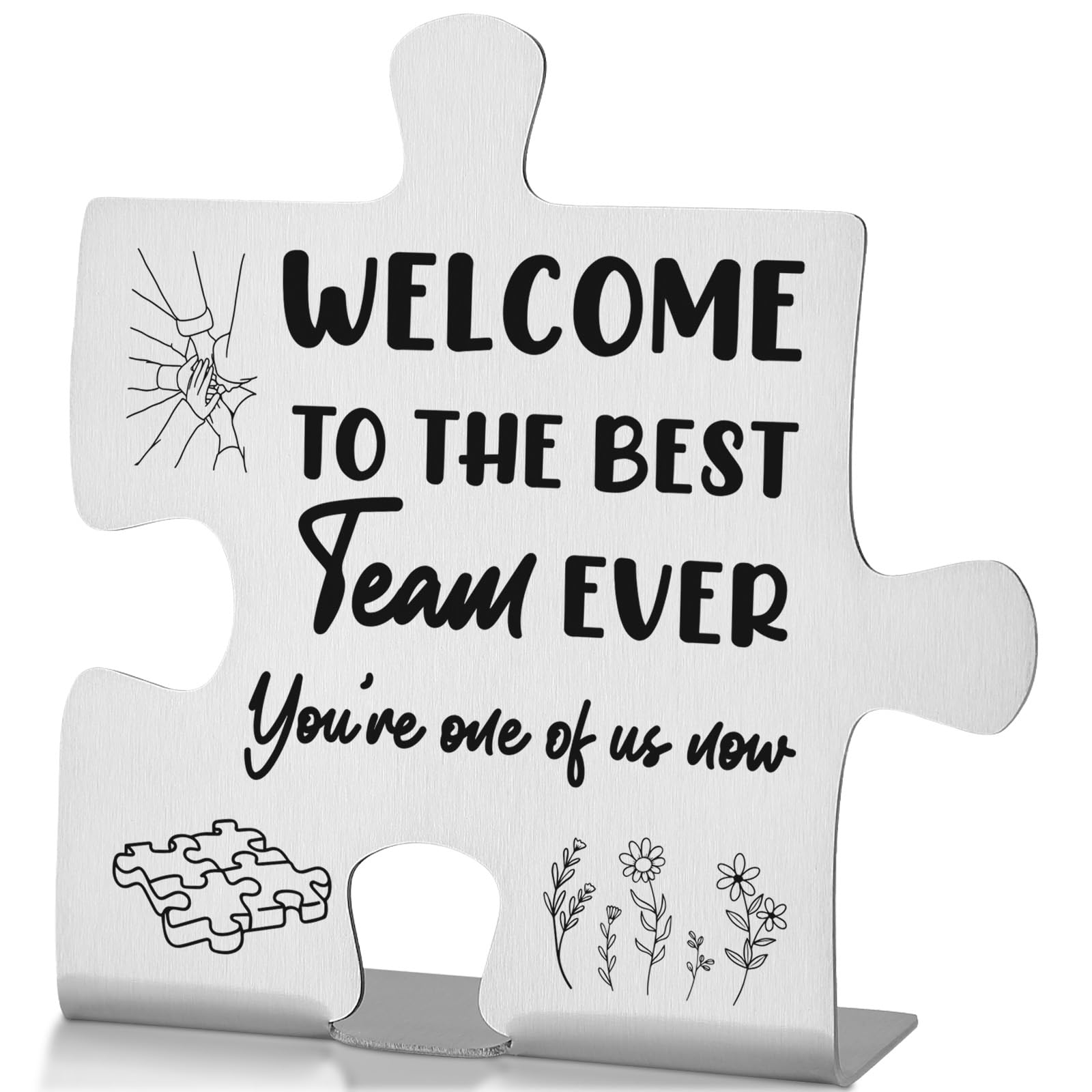 Welcome to the Team Desk Sign, New Employee Gift for Coworker Office Staff, Youre One of Us Now Puzzle Plaque, Motivational Team