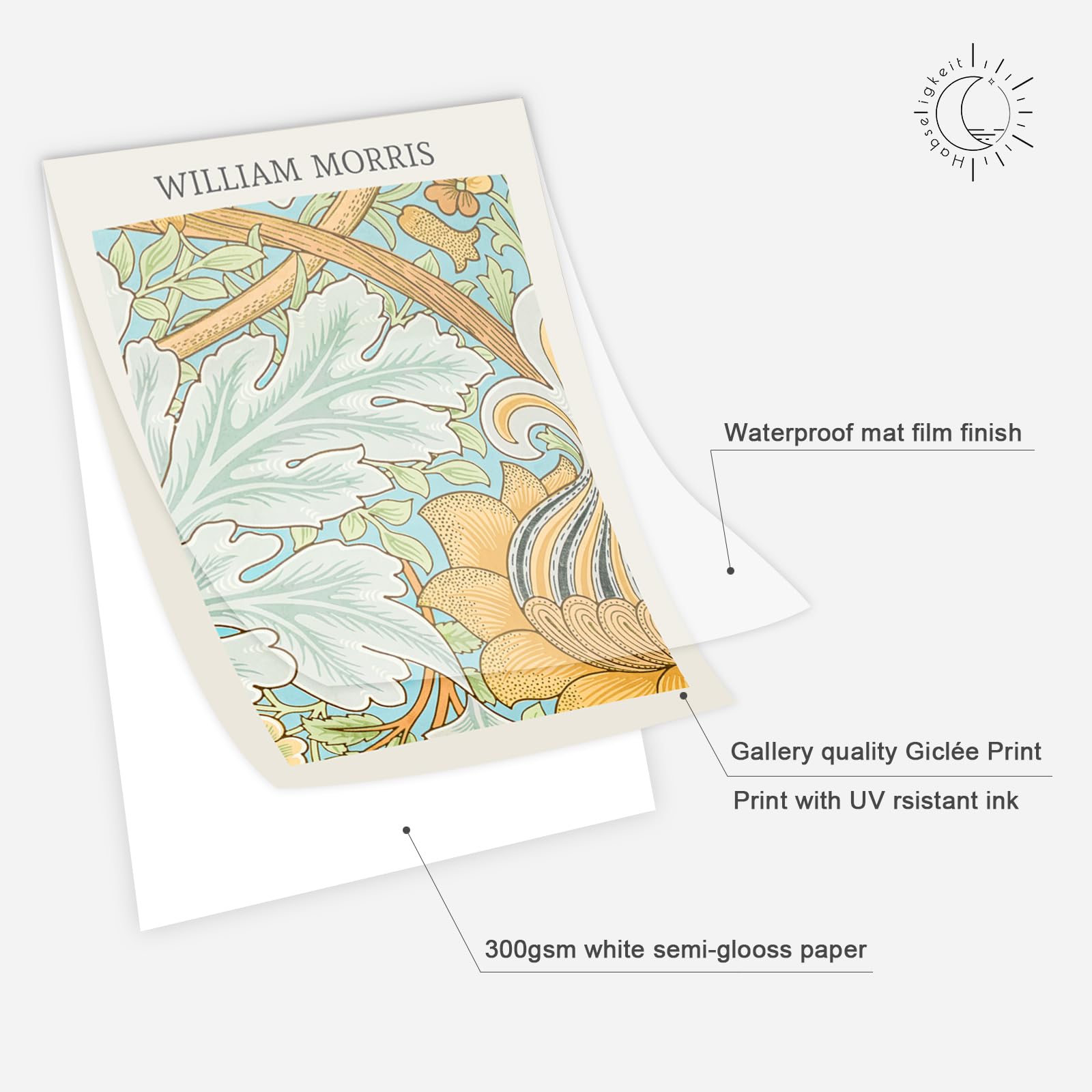 Habseligkeit William Morris Wall Art Prints, Retro Wall Decors For Room Aesthtic, Warm Posters For Bedroom Decor Aesthetic Unfra