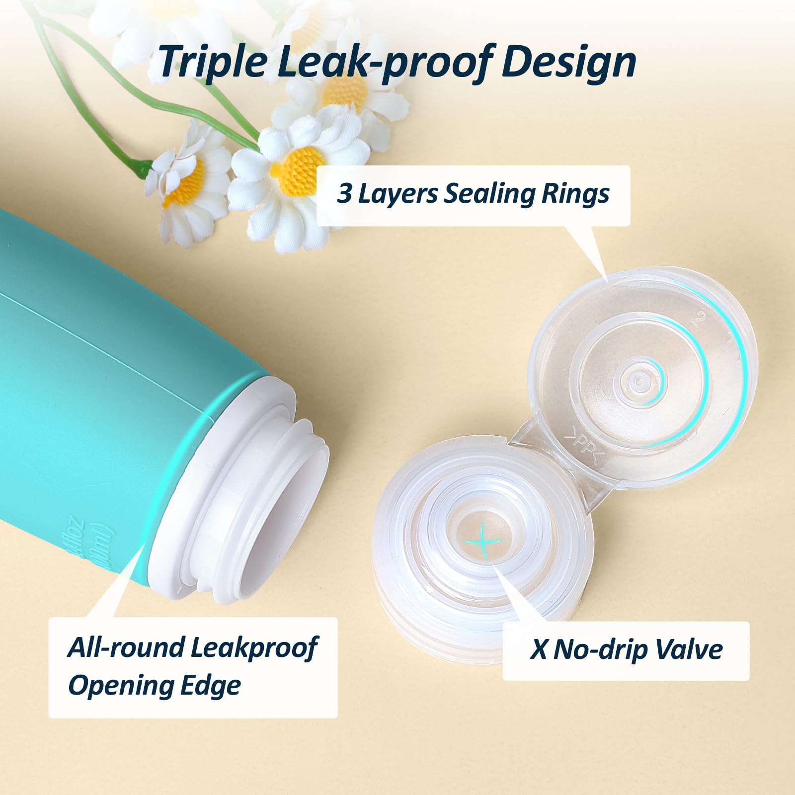 Packism Tsa Approved Toiletry Bottles - 9 Pack Leakproof 3.4Oz Silicone Travel Bottles For Toiletries, Travel Accessories With C