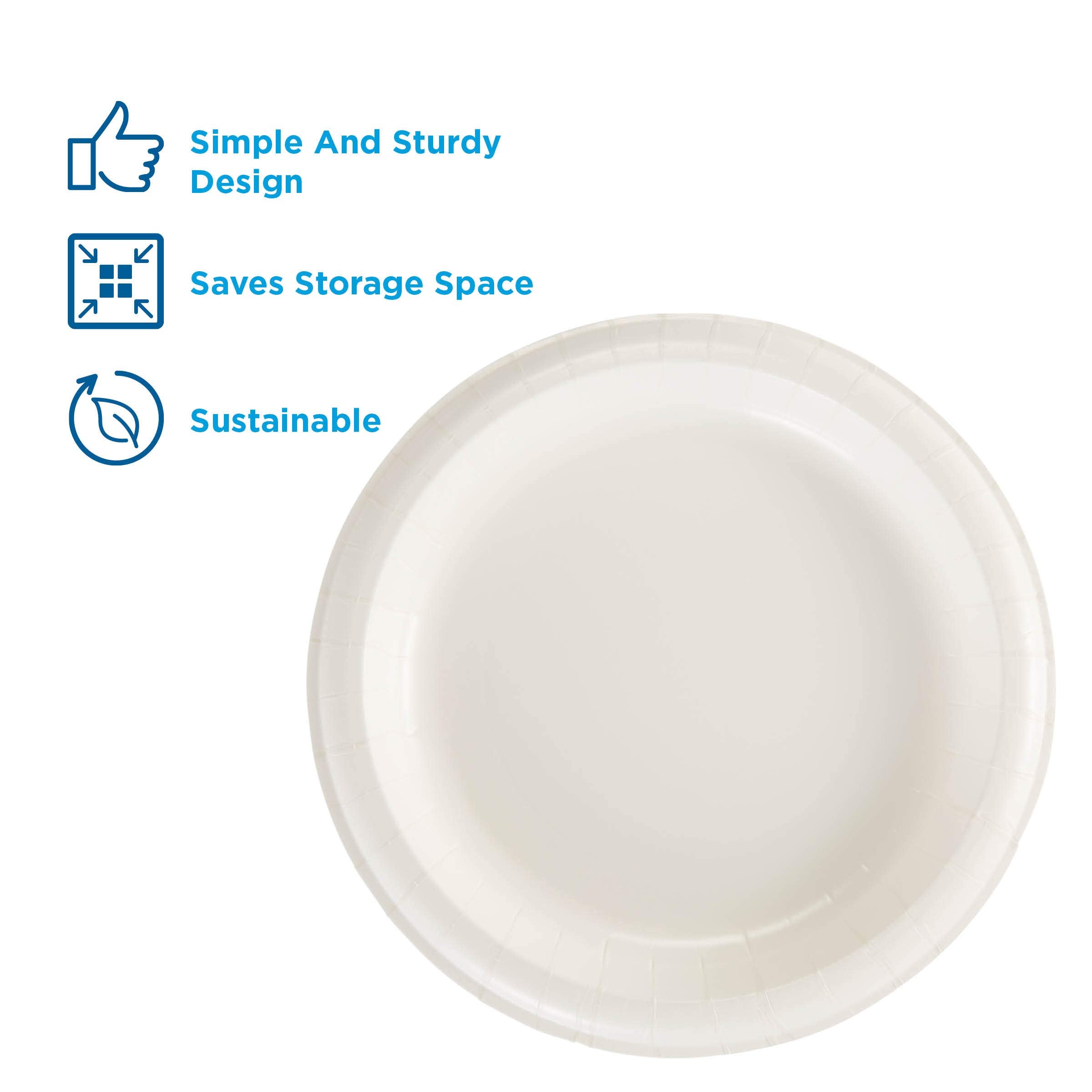 Dixie Basic 8.5 Light-Weight Paper Plates By Gp Pro (Georgia-Pacific), White, Dbp09W, 500 Count (125 Plates Per Pack, 4 Packs