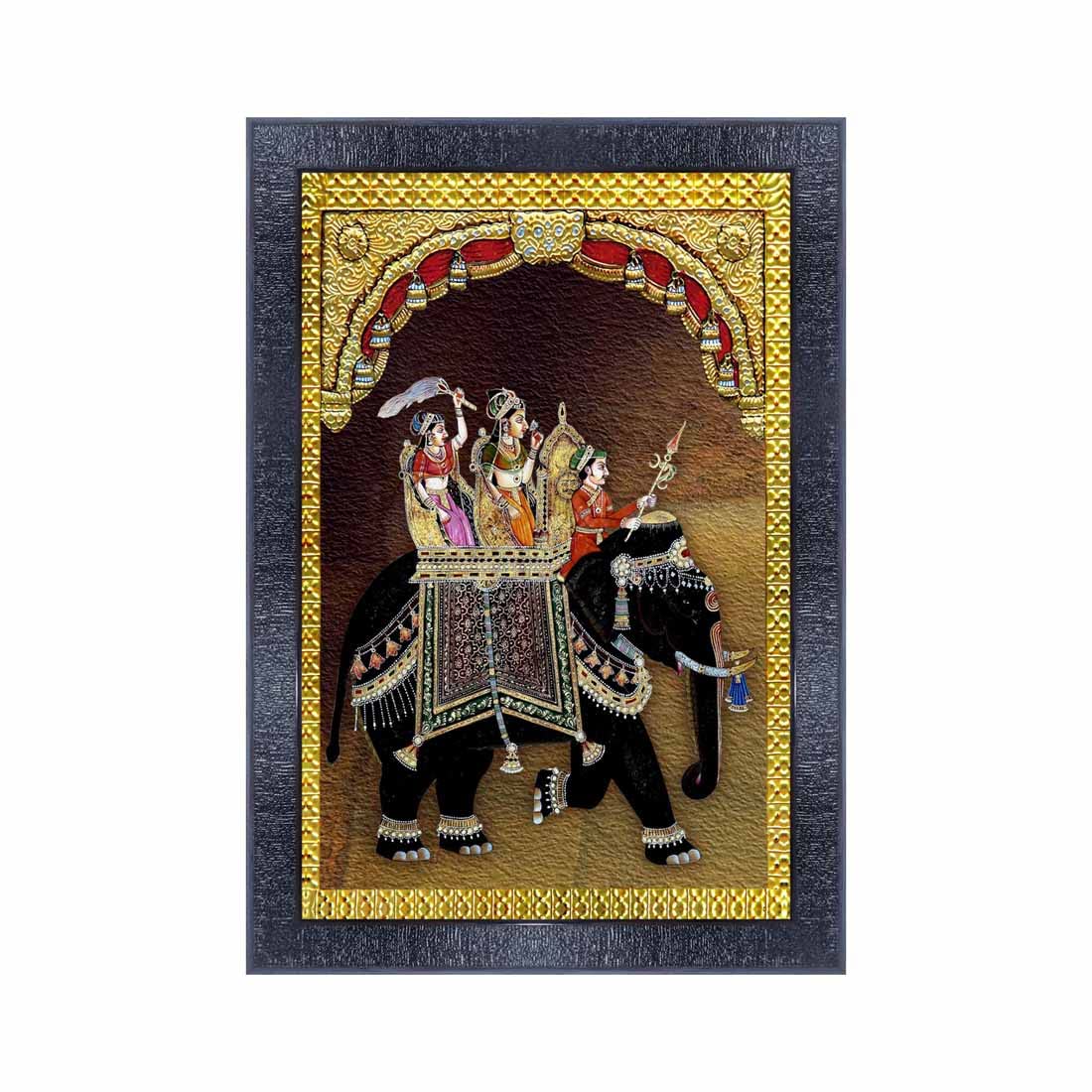 pnf Poster And Frames Rajasthani Miniature Painting Art Wooden Photo Frame With Acrylic Sheet | Living Room, Bedroom | Home Deco