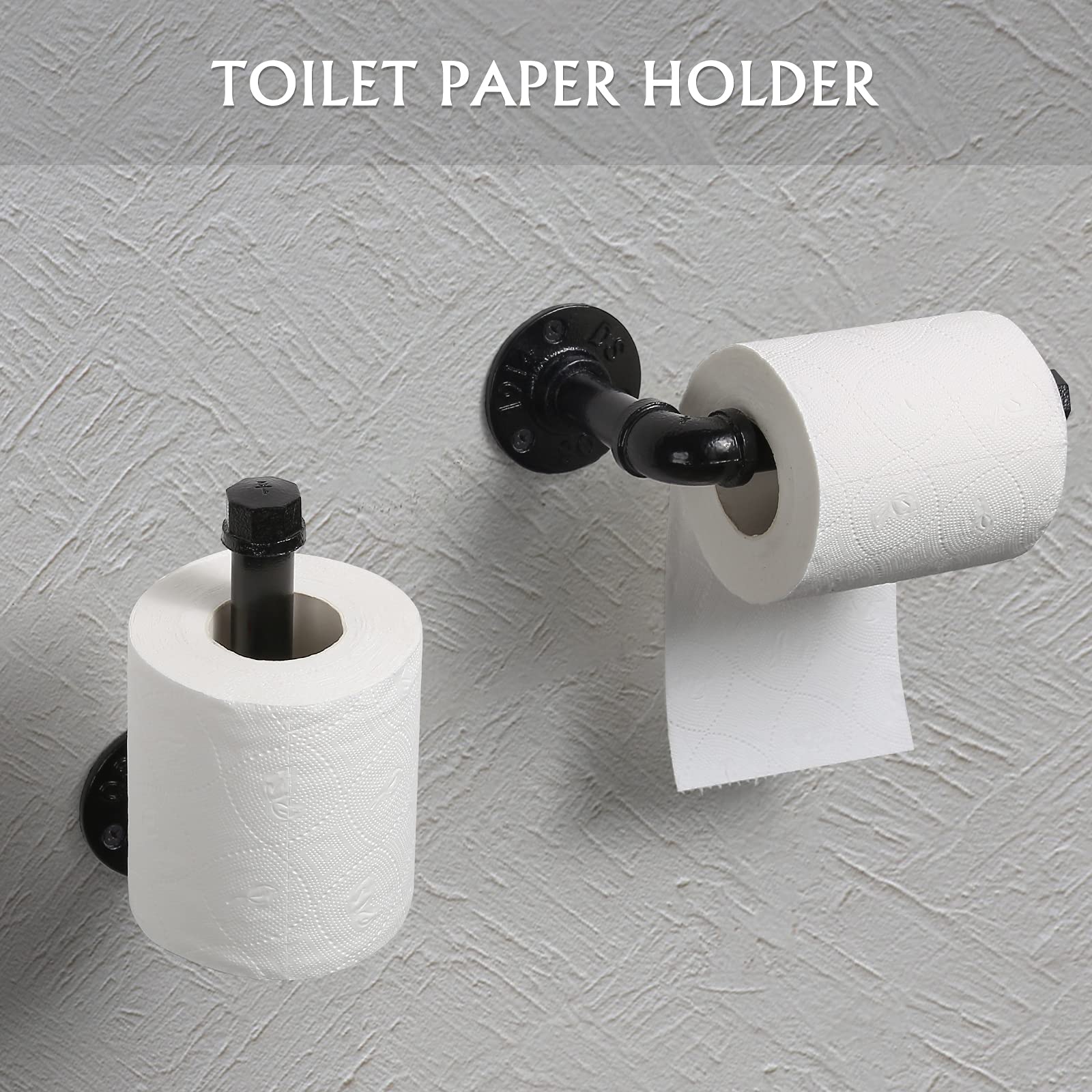 Bathroom Hardware Fixture Set Industrial Towel Bar Sets With Paper Towel Rack Wall Mount Hand Towel Holder Roll Ring Toilet Pape