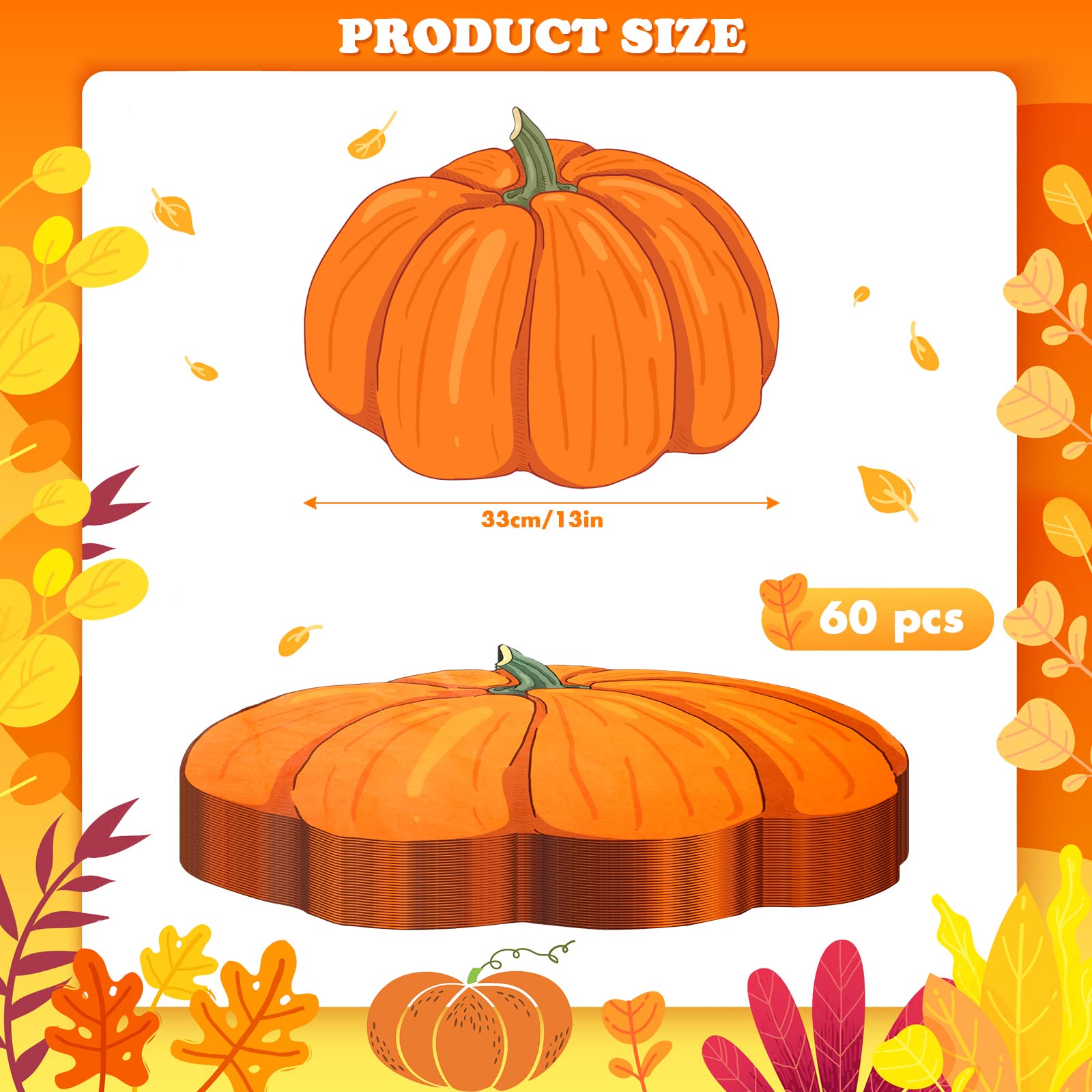 Thanksgiving Disposable Placemat Table Placemats Pumpkin Disposable Placemats 13 Inch Paper Placemats For Bridal Baby Shower Bir