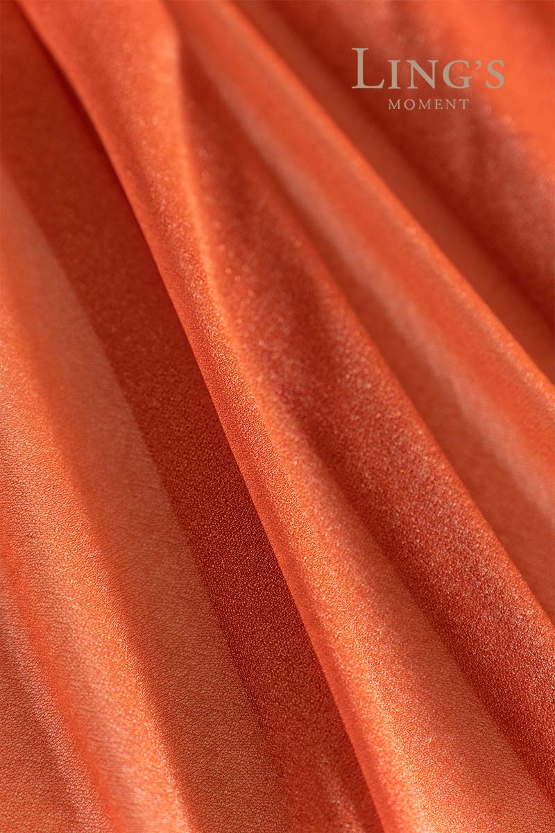 Ling'S Moment 14Ft Terracotta Sheer Chiffon Like Table Runner With Silver Sparkle Rust Tablecloth For Wedding Rustic Boho Party