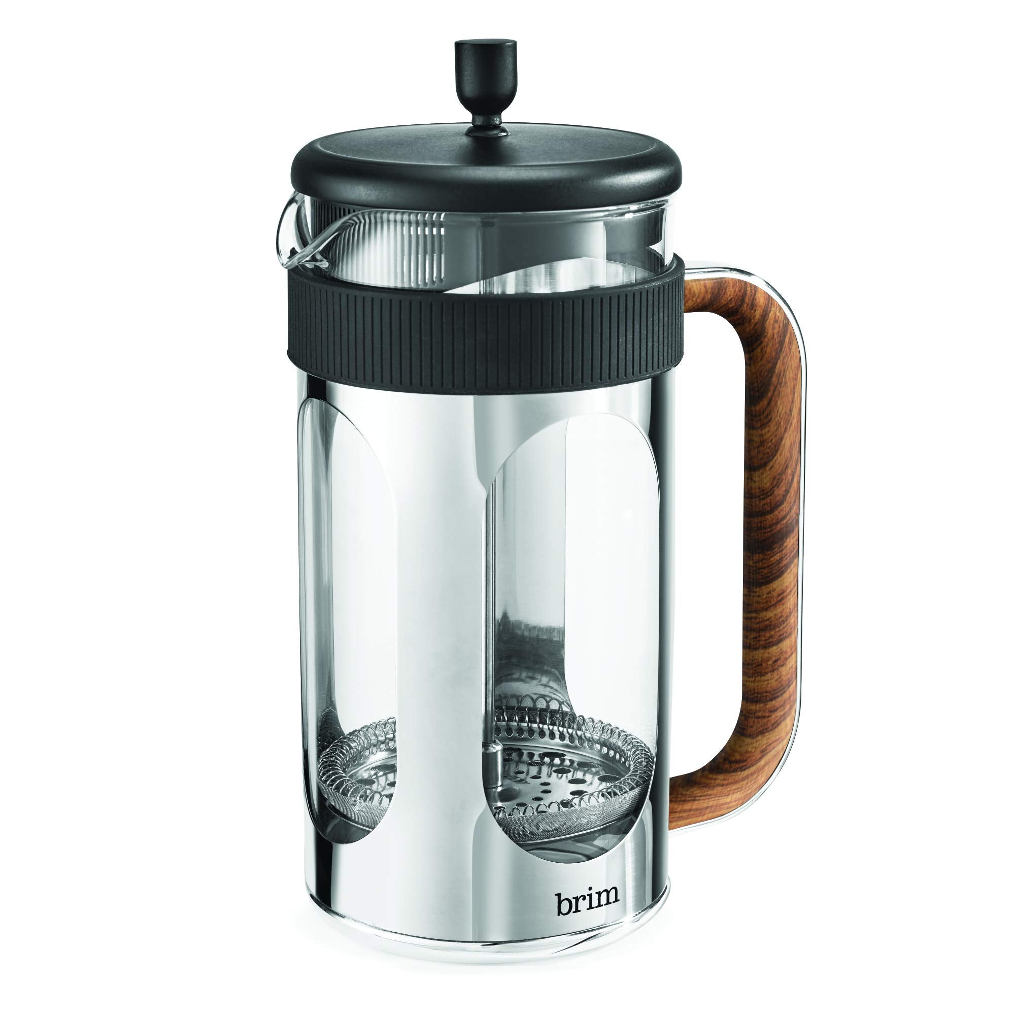 Brim 8 Cup French Press, Quickly Brew Coffee In Under 5 Minutes, Classic Design With Modern Twist, Dishwasher Safe Carafe For Ea