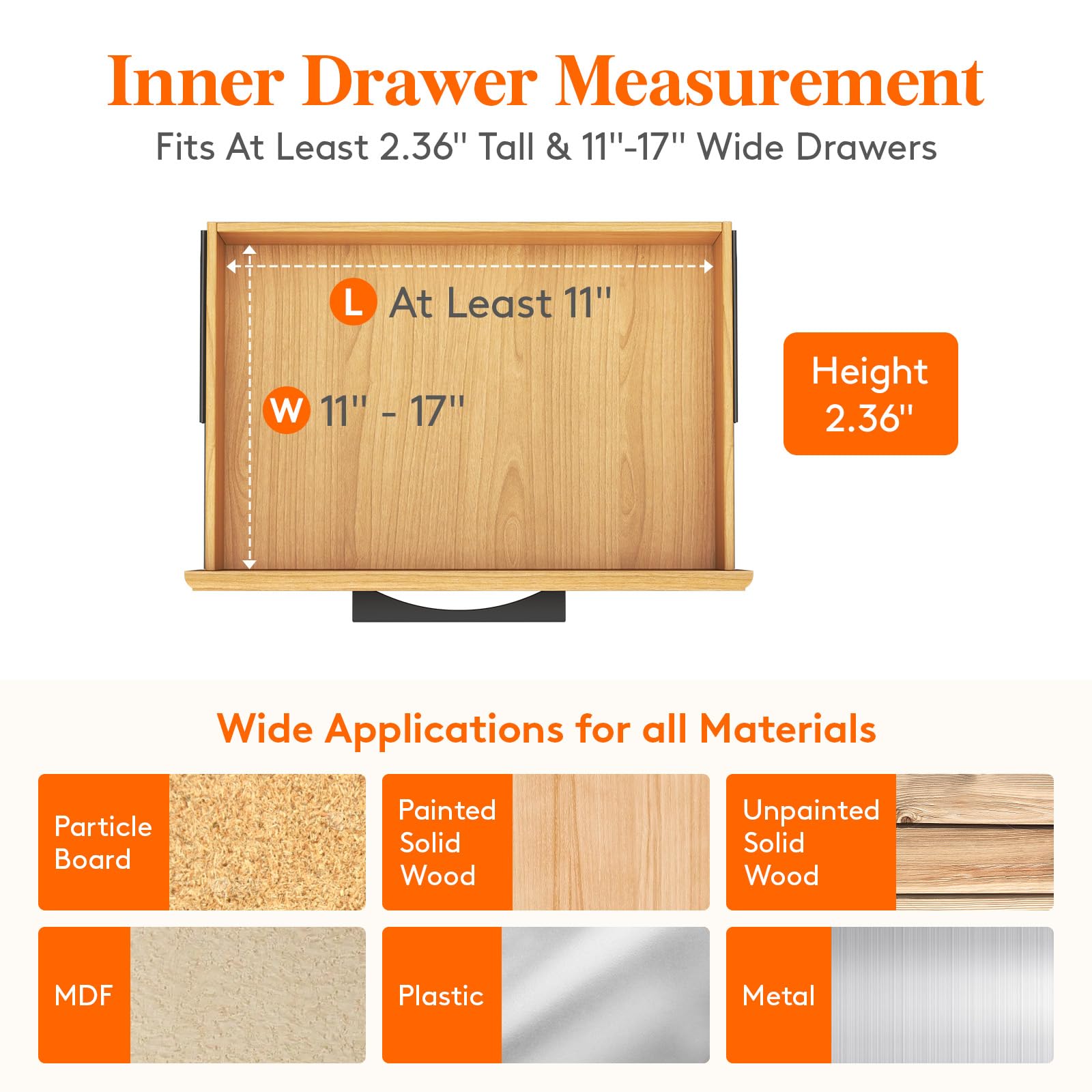 Lifewit 12 Pack Kitchen Drawer Dividers 2.36'' High, 11''-17'' Adjustable Drawer Organizer for Utensils/Clothes/Makeup, Plastic