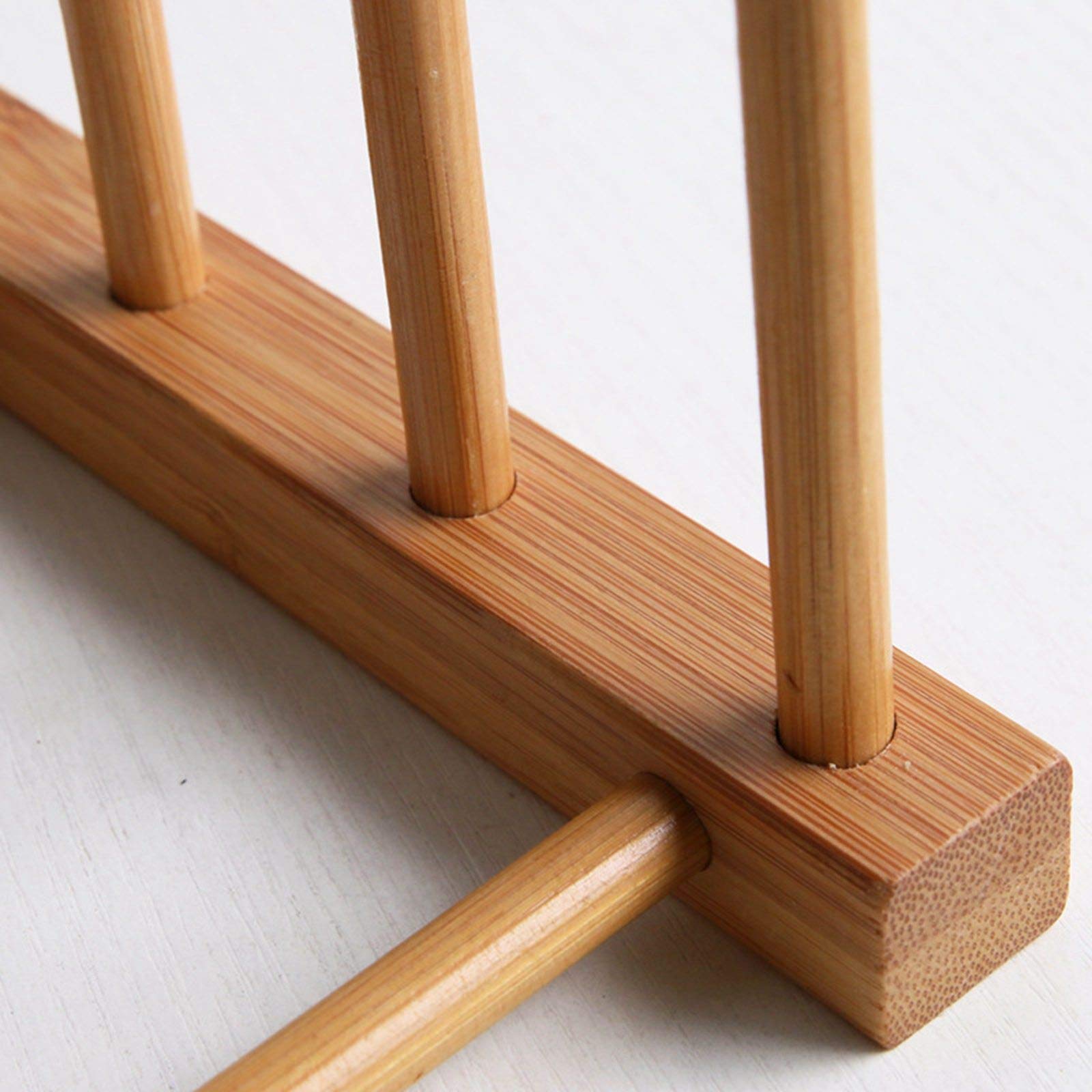 Kunovo Bamboo Dish Rack,Pot Lid/Plate/Cutting Board Organizer For Kitchen Cabinets,Bottle Drying Holder (4G)