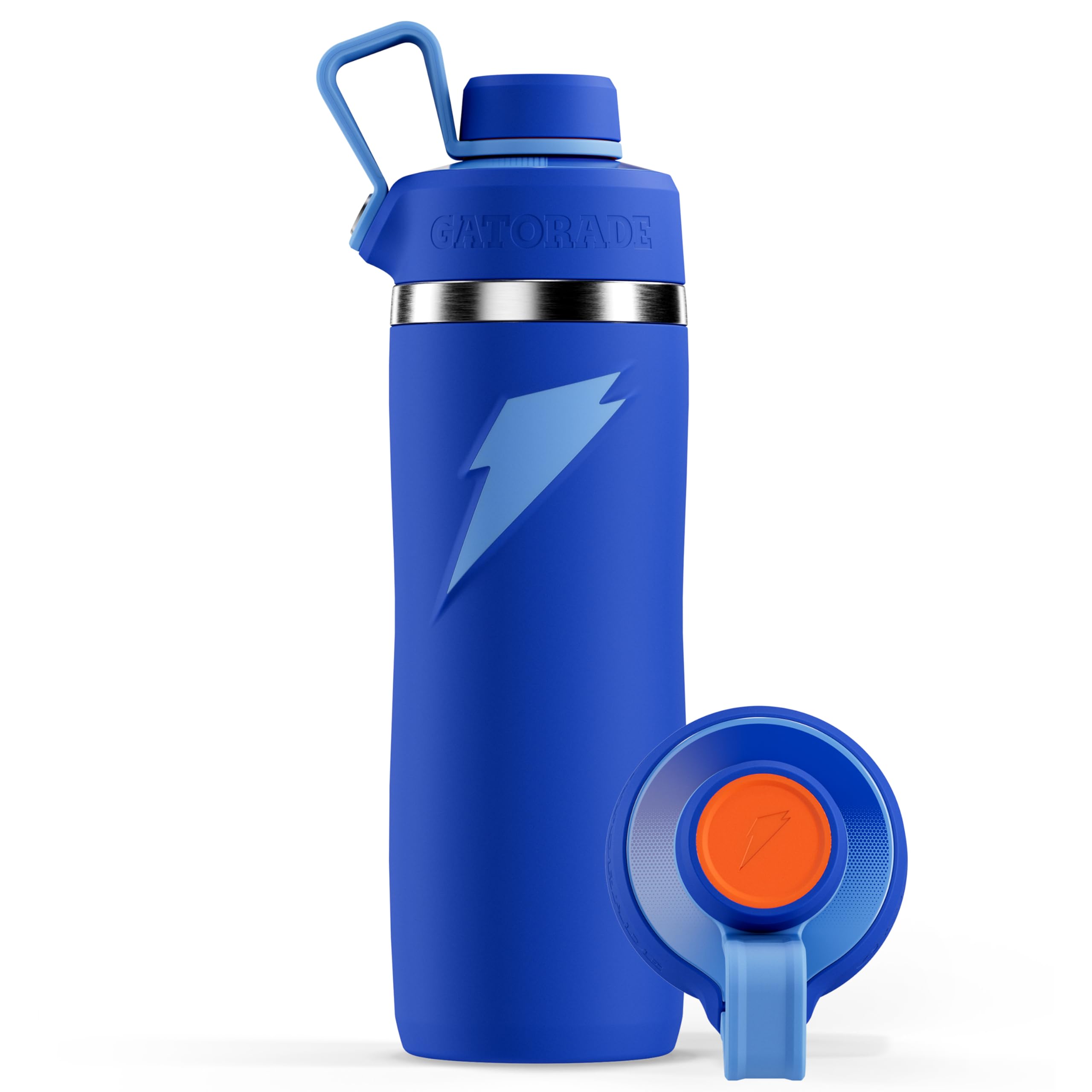 Gatorade Overtime 22oz Stainless Steel Water Bottle, Twist Cap, Blue