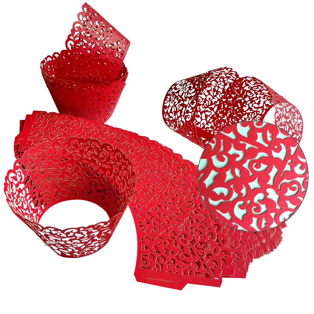 Golf 100Pcs Christmas Cupcake Wrappers Artistic Bake Cake Paper Filigree Little Vine Lace Laser Cut Liner Baking Cup Wraps Muffi