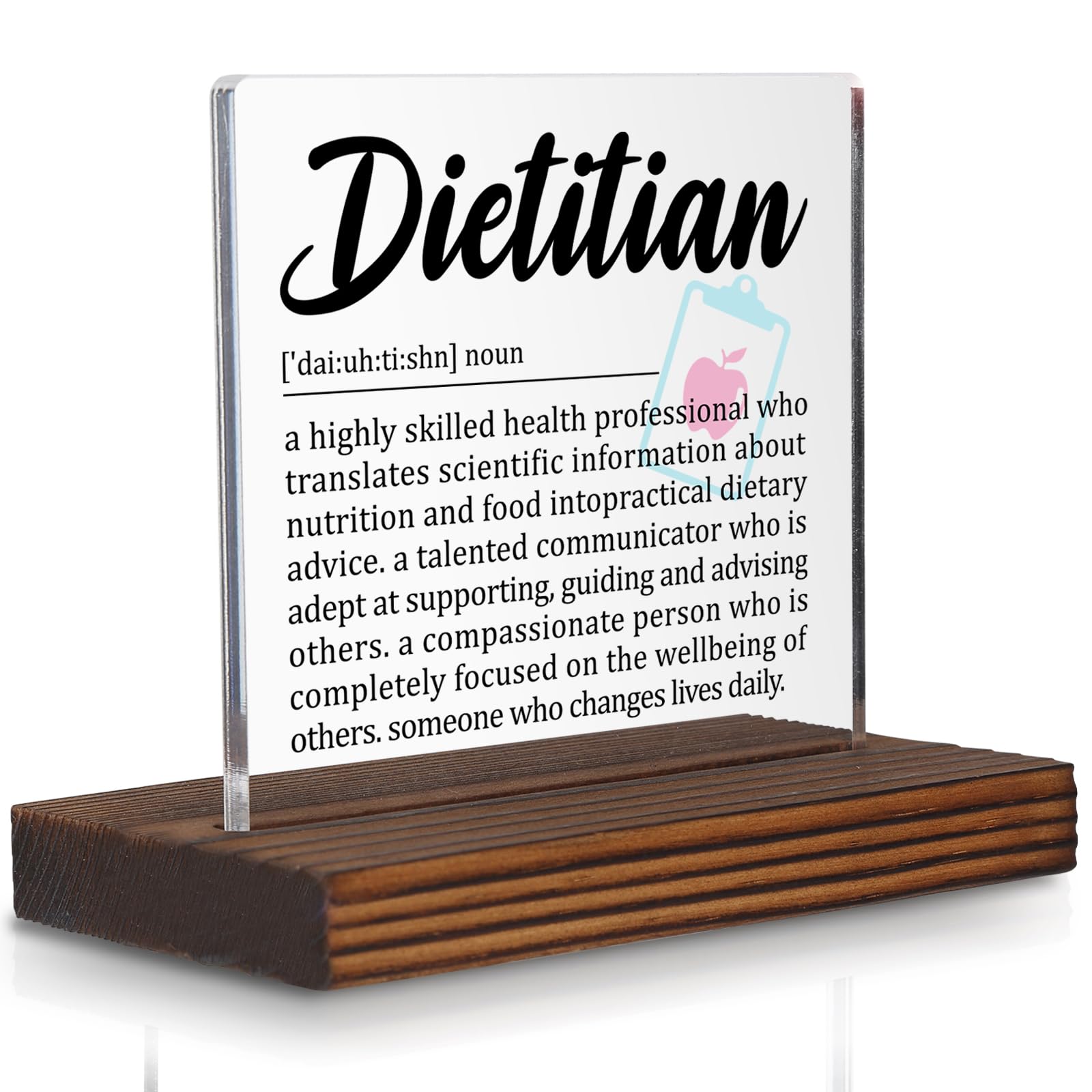 Dietitian Desk Sign Gift for Nutritionists, Thank You Appreciation Plaque for Registered Dietitian Office Decor, Nutritional Cou
