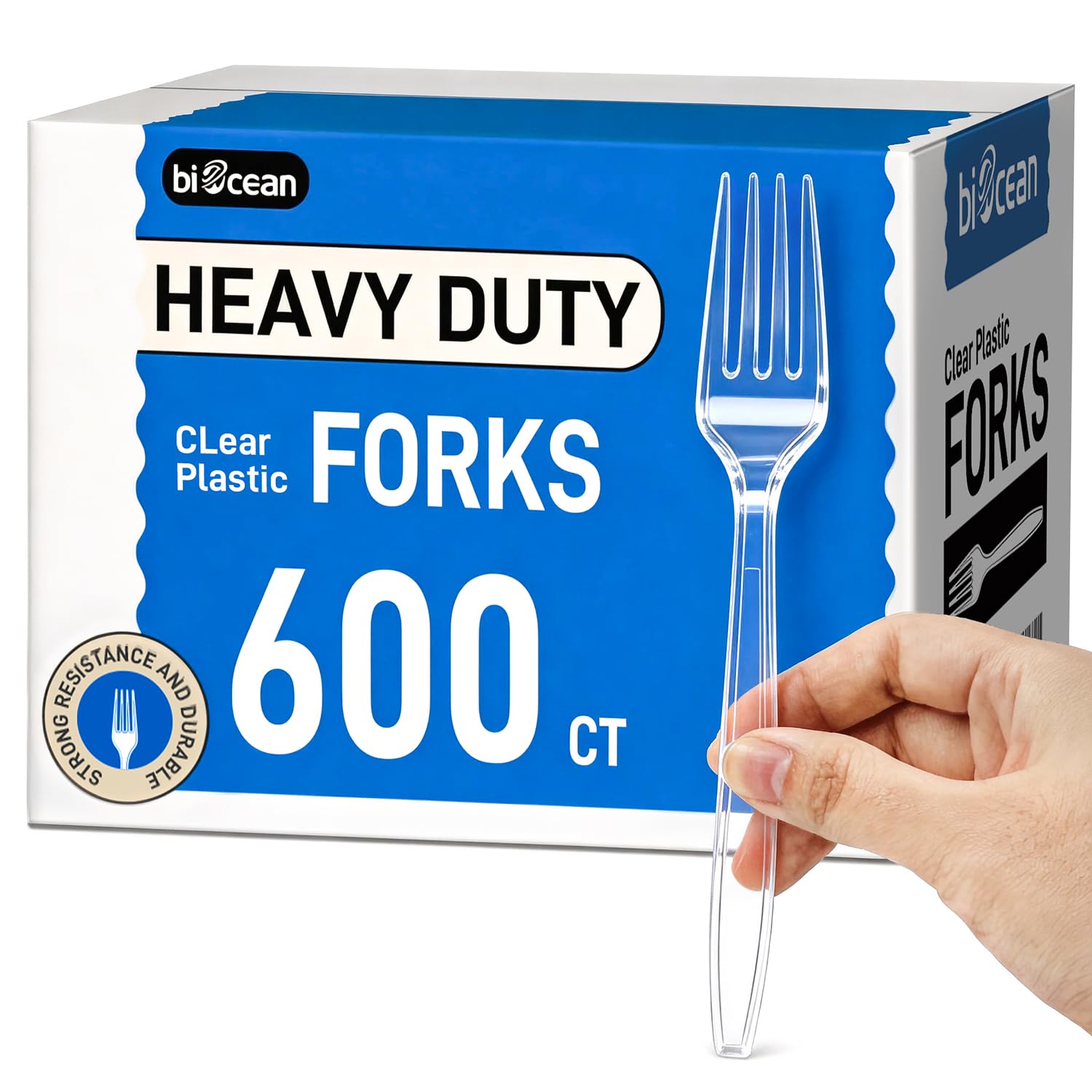 600 Count Disposable Plastic Forks Heavy Duty Clear Plastic Forks Bulk