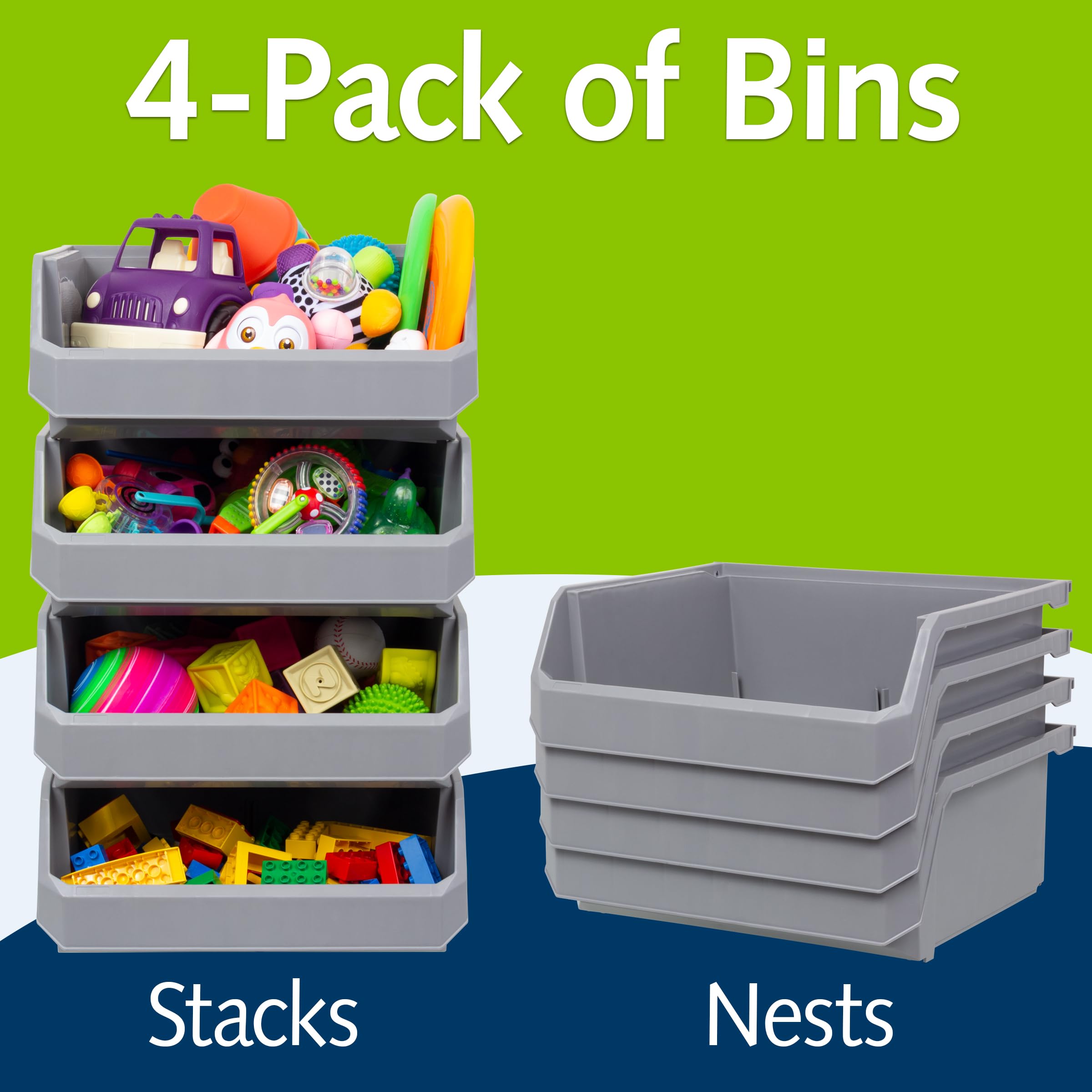 Readyspace Plastic Containers For Organizing And Storage Bins For Closet, Kitchen, Office, Or Pantry Organization, Extra Large,