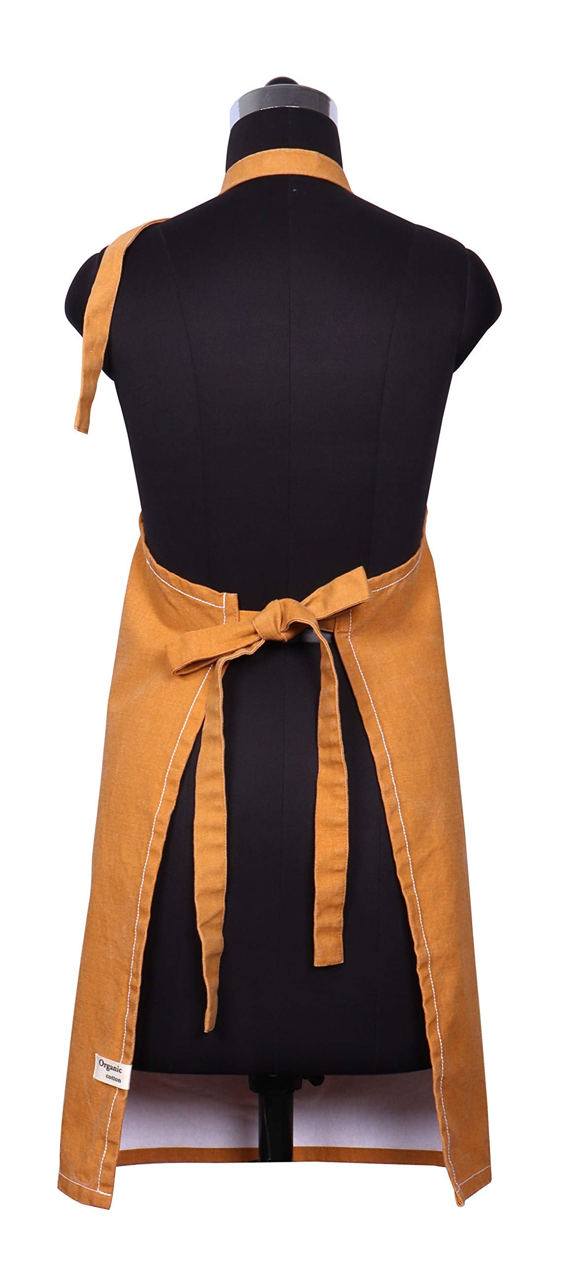 Amour Infini Washed Apron | 27.5 X 33 Inches| 100% Natural Cotton | Womens Apron For Cooking, Baking, Gardening | Convenient Poc
