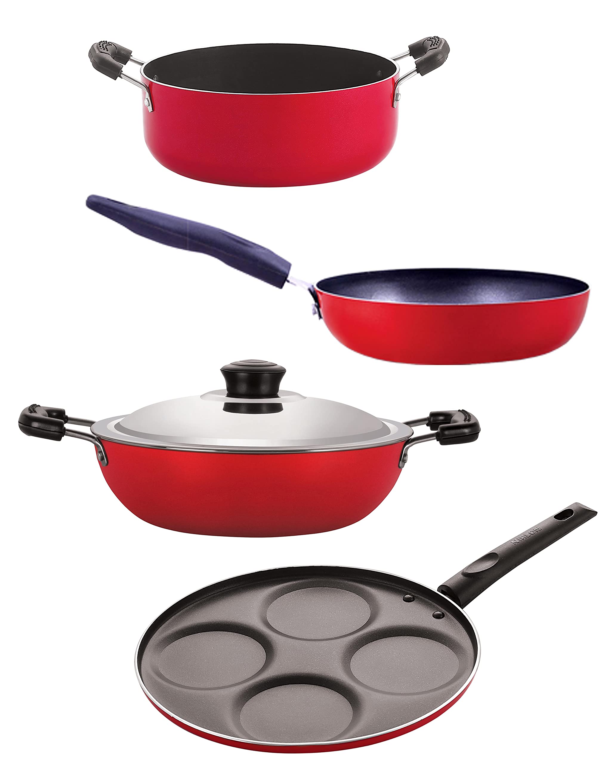 Nirlon Non Stick Coated Heat Resistance Pfoa Free Aluminium Cookware Utencil Gift Set Of 4Piece (Dkd(J)_Cvg_Up4_Cs24)