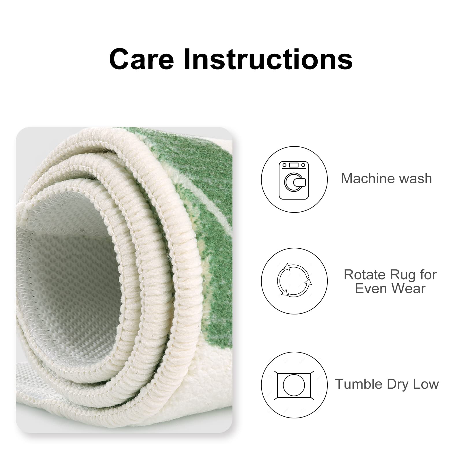 Lukinbox Green Bathroom Rugs Non Slip  Cute Washable Bath Rugs Mat  Small Leaf Bathroom Mat Soft Plant Area Rug for Indoor Shower Bathtub  20''x31''