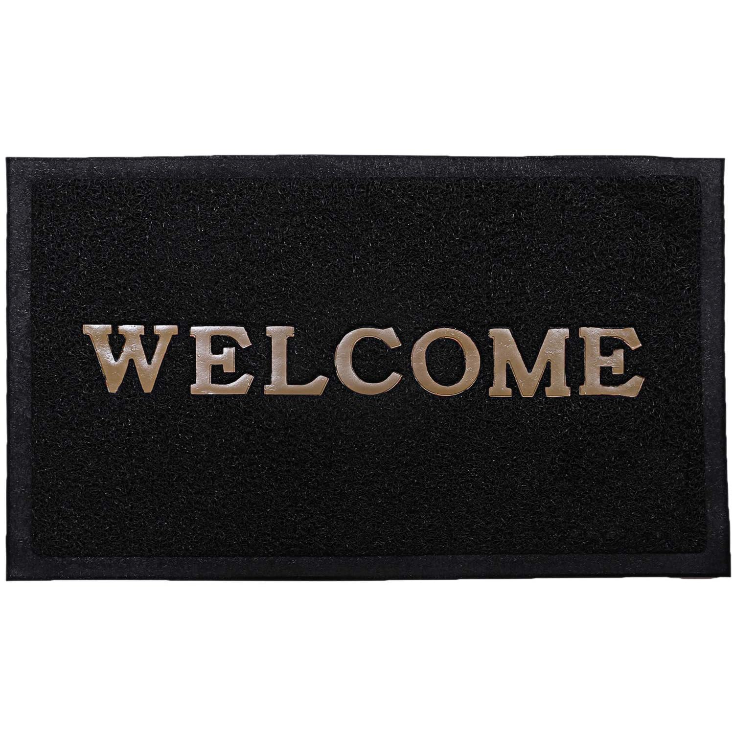 Kuber Industries Rectangle Welcome Doormat For Home Entrance|Anti Slip & Waterproof Rubber Noodle Mat With Cushion For Indoor/Ou
