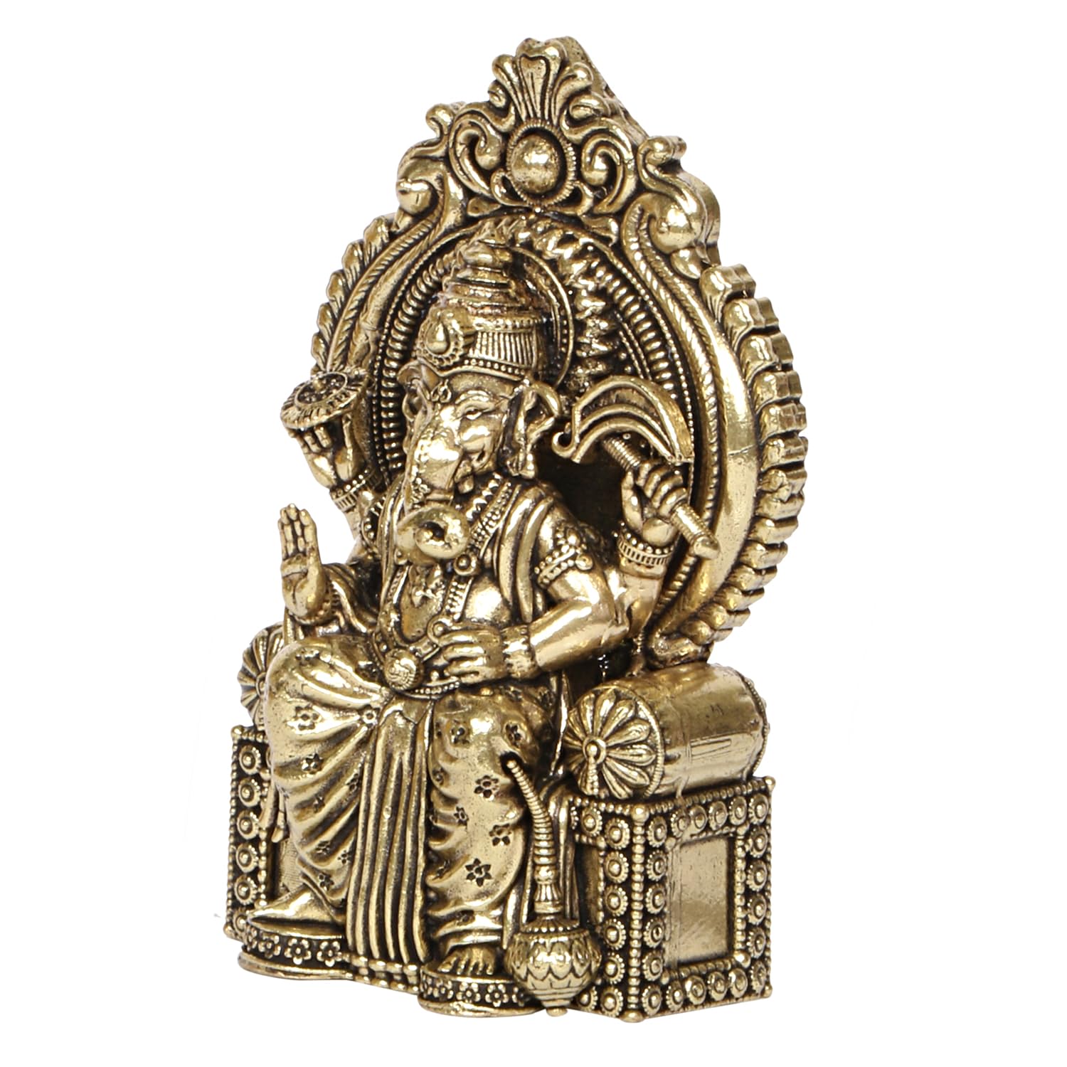 Svarup Brass Ganesh Lord Ganesha Murti For Home, Living Room, Office Decor Showpiece For Decoration,Diwali Gift 4 Inch