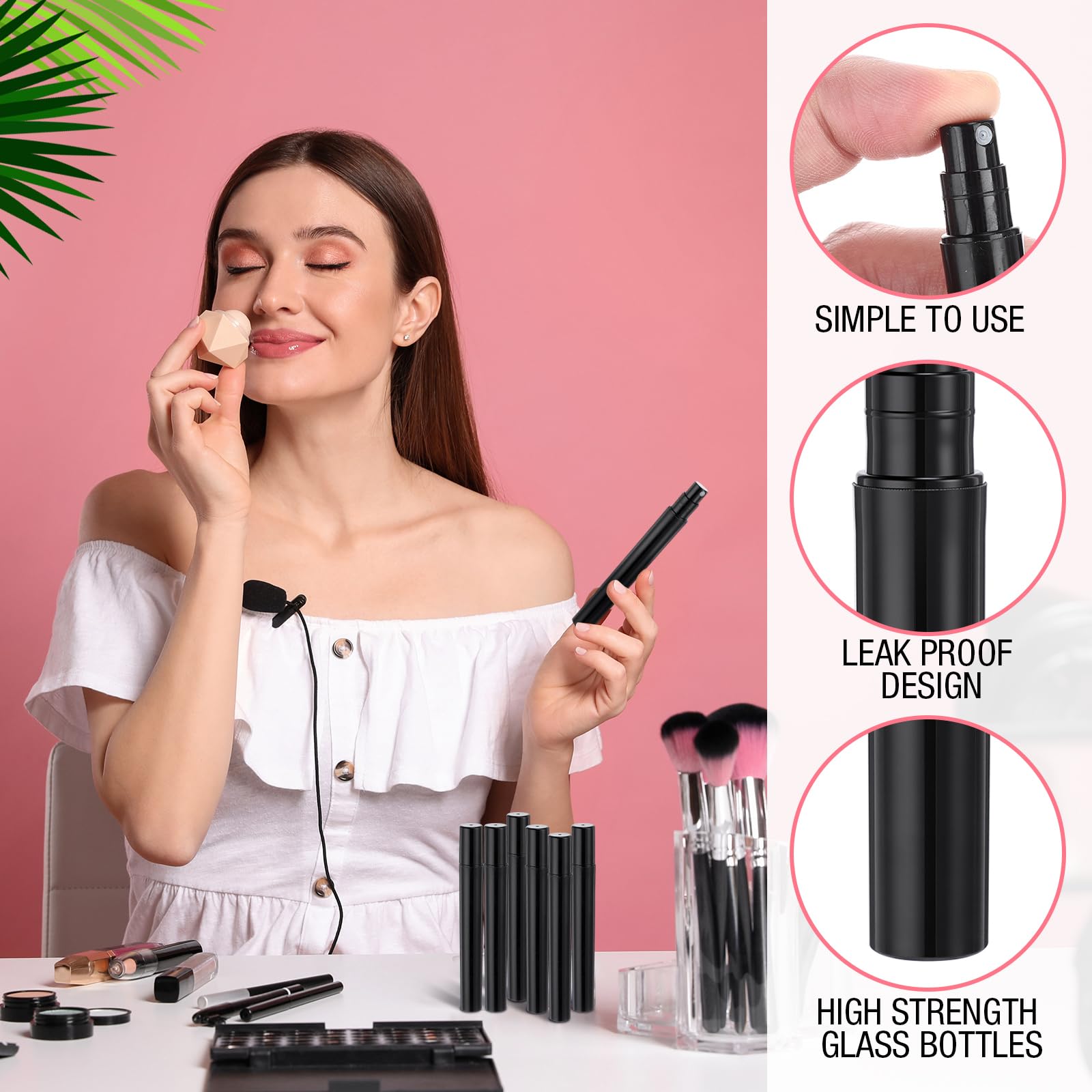 Tanlade 300 Pcs 5Ml Mini Spray Bottles Clear Glass Perfume Atomizer Sprayer Bottles Portable Perfume Travel Refillable Bottle Fo