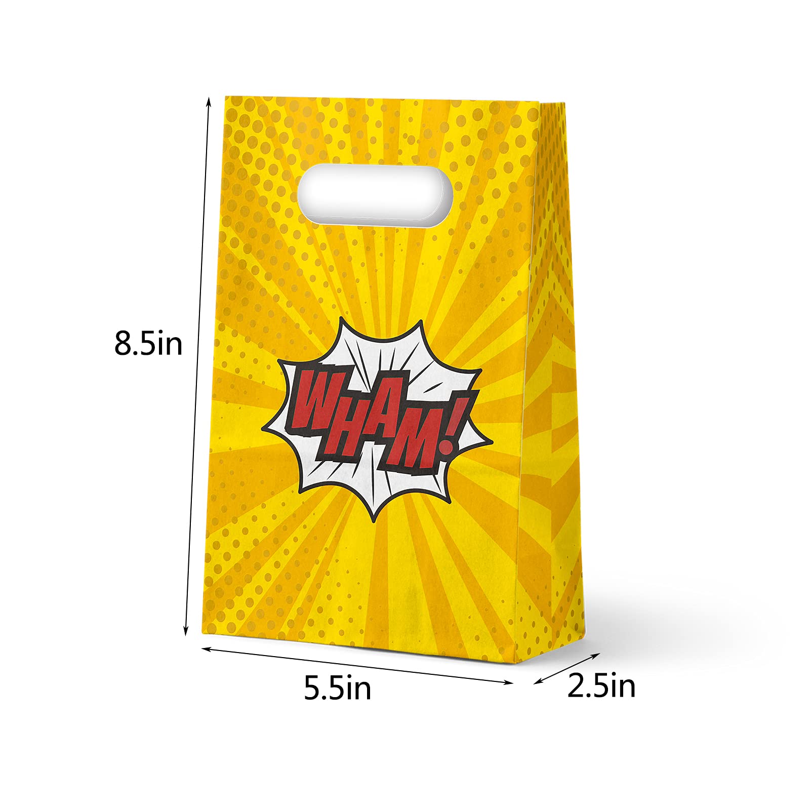 Kalefo 24 Pack Superhero Party Supplies Treat Bags Kids Birthday Party Recyclable Cookie Candy Paper Favor Bags