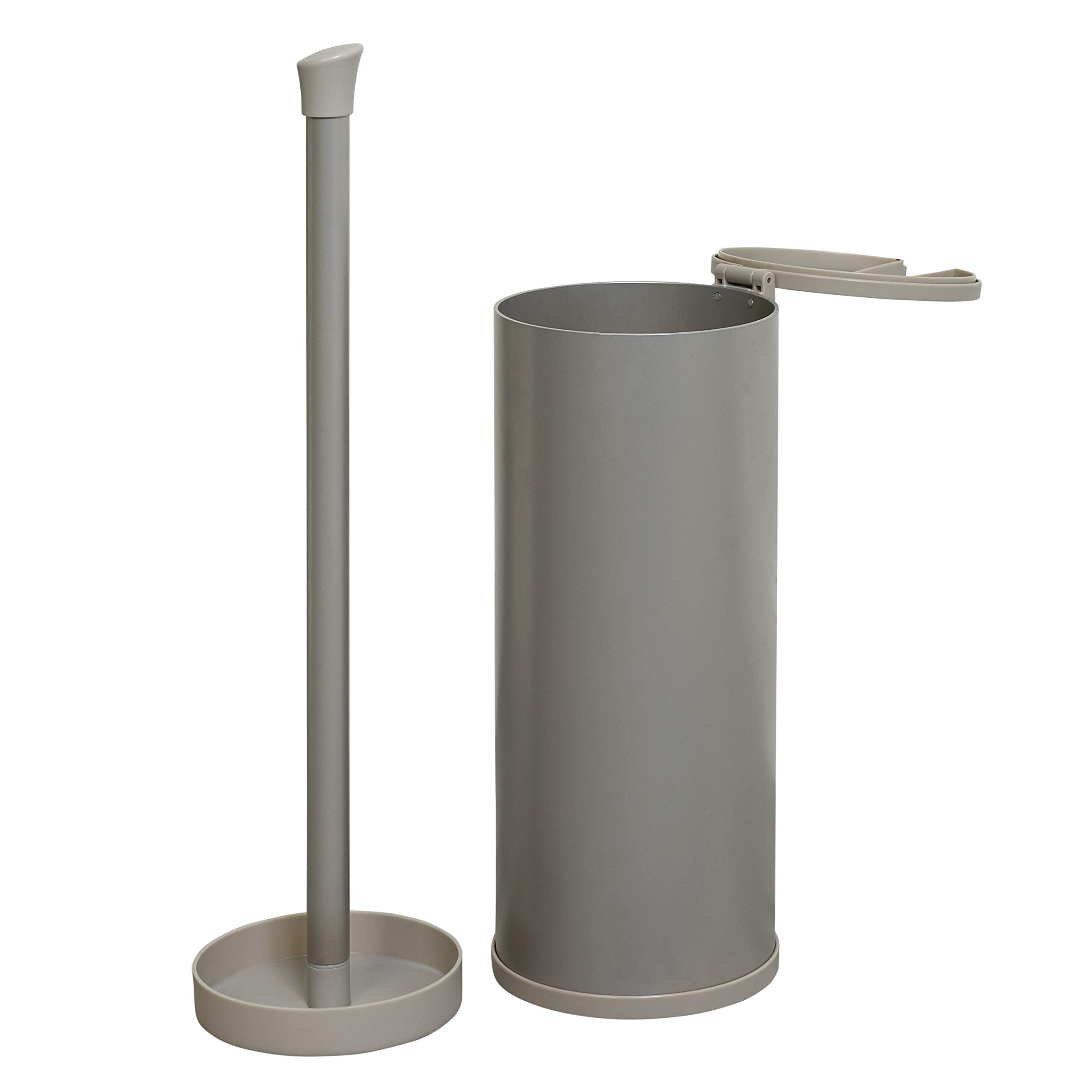 Zenna Home Easy Access Toilet Paper Holder With Lid, Rustproof, Brushed Nickel - Toilet Paper Holder, Holds 3 Rolls, Modern Toil