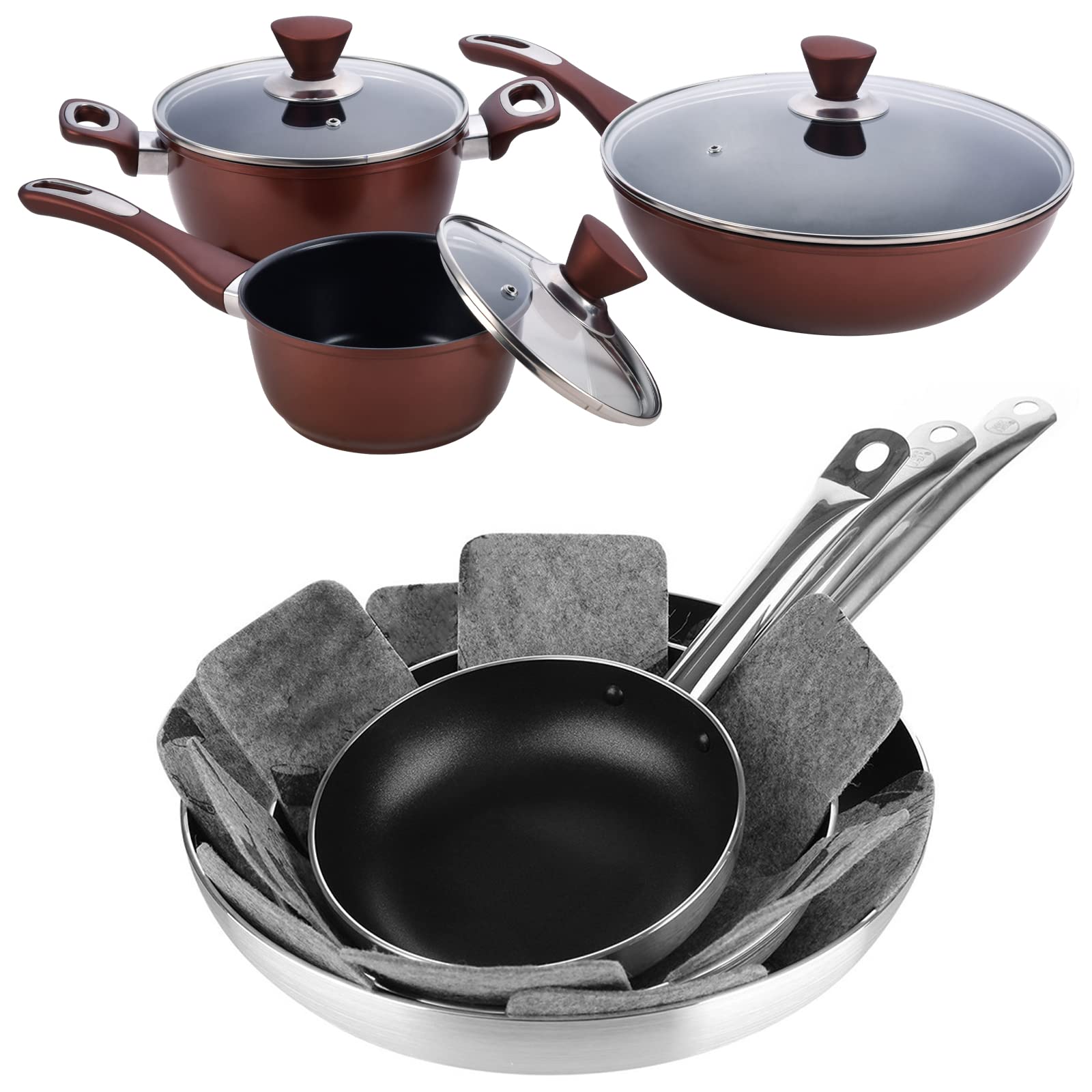 Cedilis Set of 40 Pan Pot Protectors  4 Different Size Cookware Protector  Thicker Pots and Pans Dividers  Anti-Slip Pans Pot Separator Pads to Avoid Scratching When Stacking