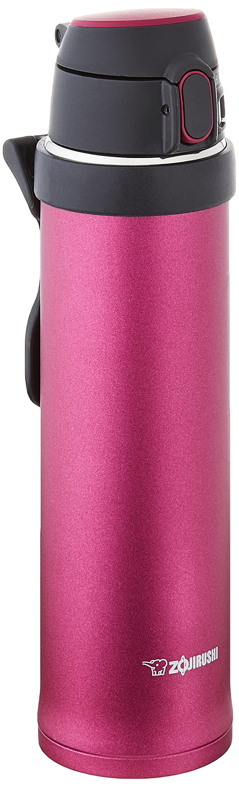 Zojirushi Sm-Qhe48Rk, Flip-And-Go Stainless Mug, 16-Ounce, Hibiscus Red