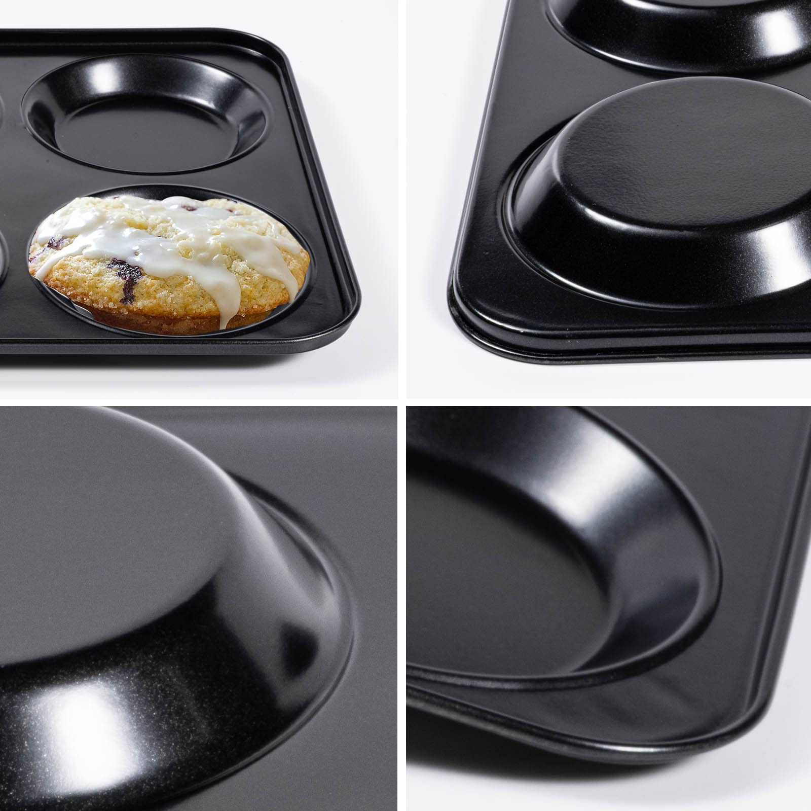 Yorkshire Pudding Pan, 4 Inch Muffin Top Pans 2 Pack Nonstick Hamburger Whoopie Pie Pan Egg Sandwich Molds Small Round Bread Rol
