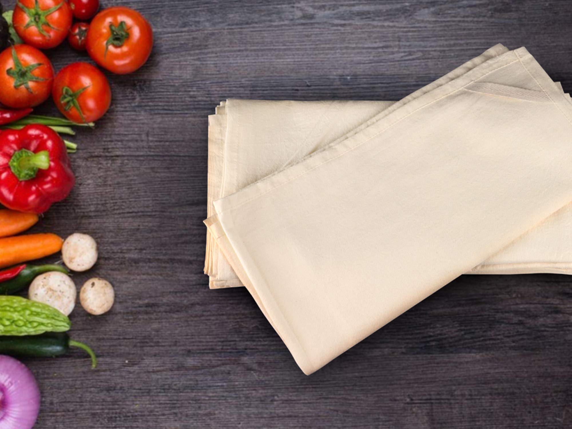 Dg Collections Flour Sack Dish Towels For Kitchen, Set Of 12 (27 X 27 Inches), Multi-Use White Kitchen Towels, 100% Cotton, High