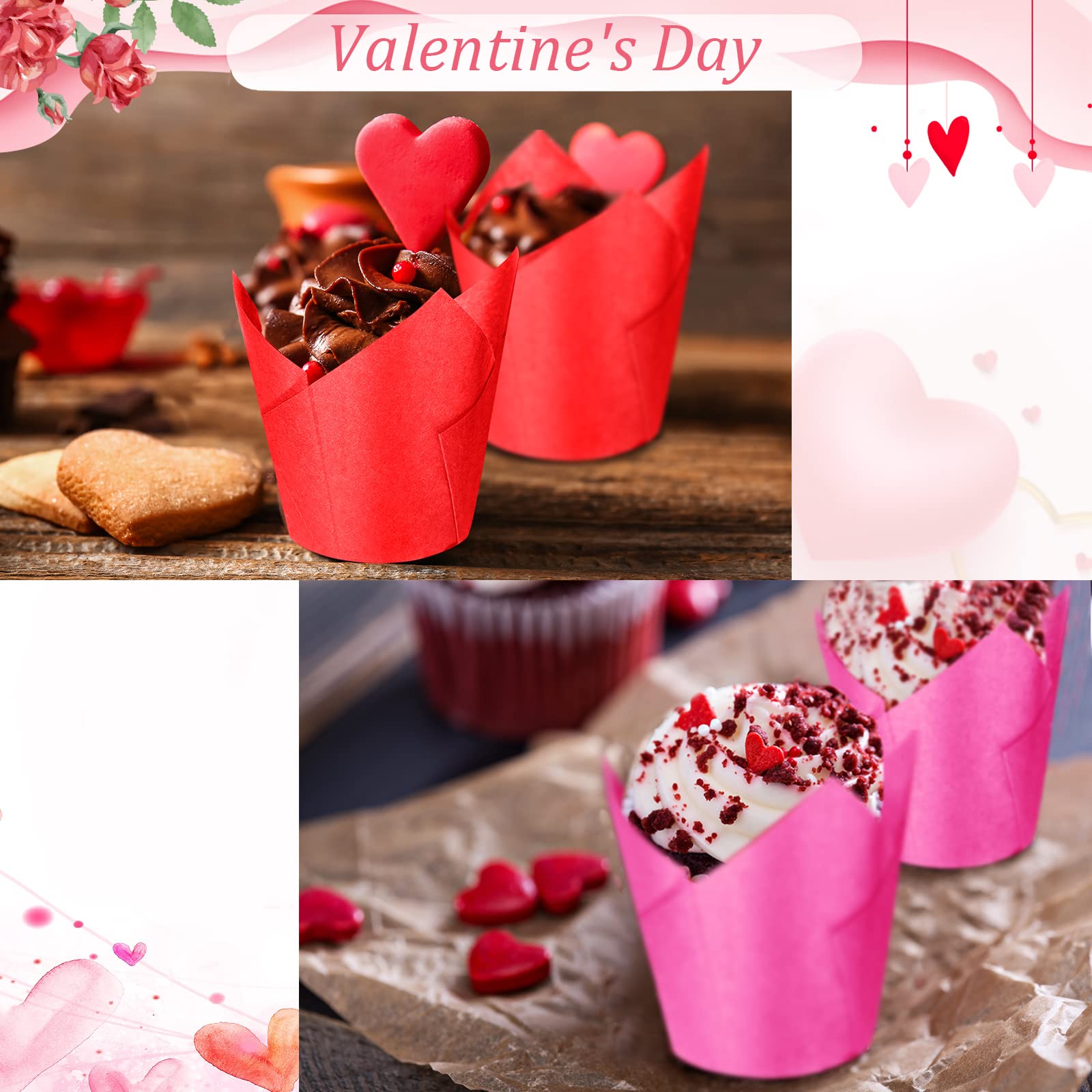 200 Pcs Tulip Cupcake Liners Muffin Baking Cupcake Liners Baking Cups Holders Heat Resistant Muffin Liners Wrappers For Wedding
