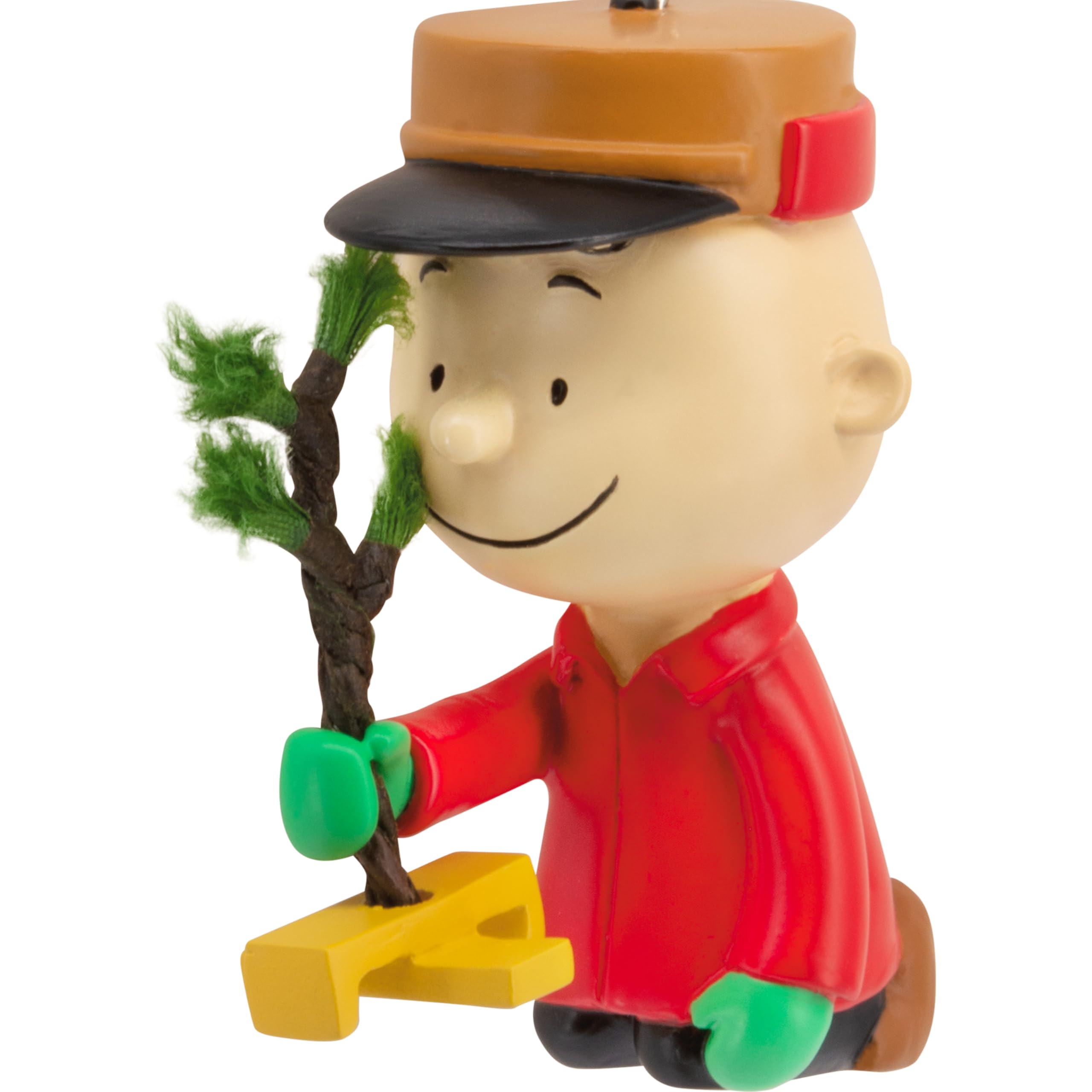 Hallmark Peanuts Charlie Brown Kneeling with Tree Christmas Ornament, Gifts for Peanuts Fans