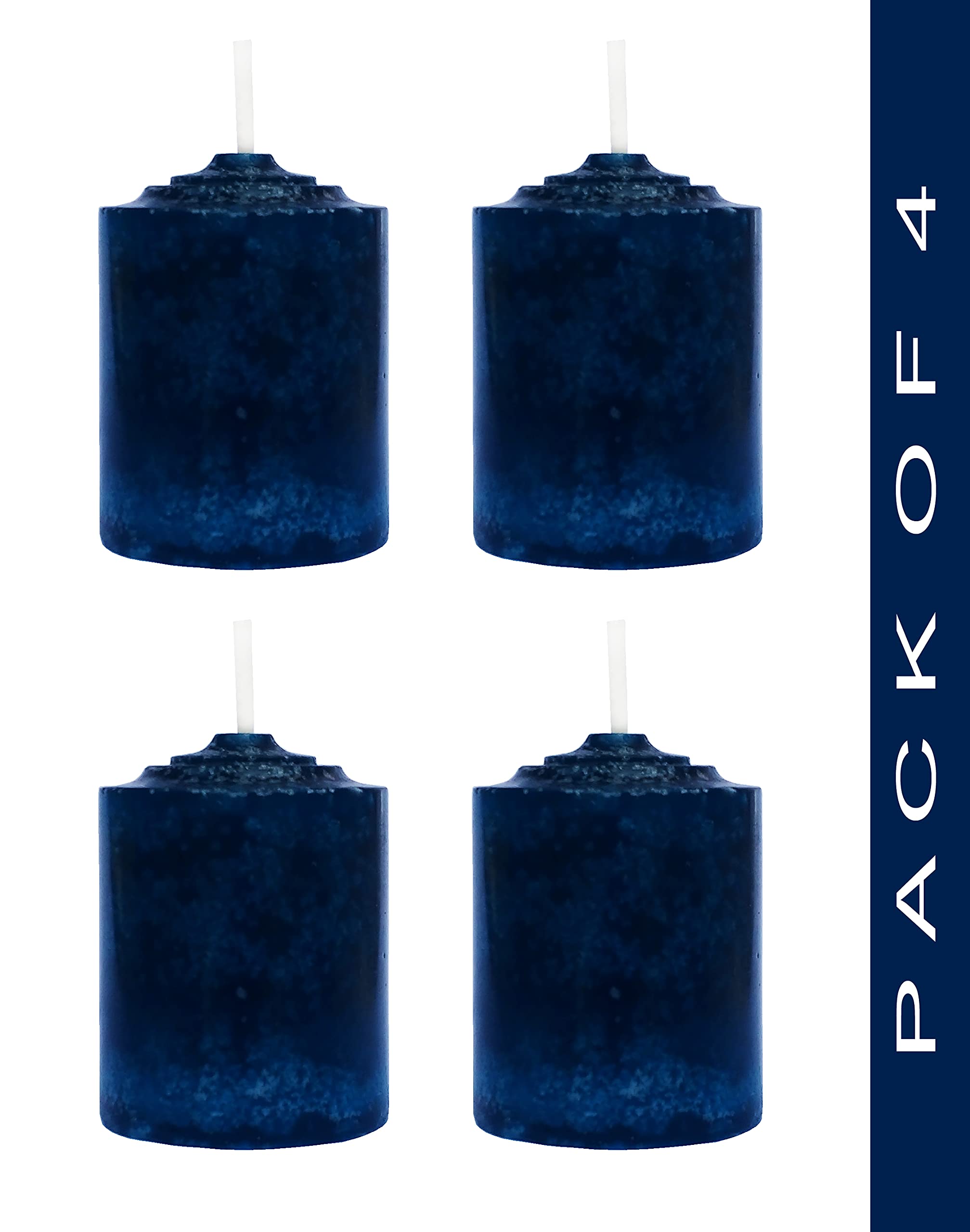 Pure Indian Candle Handpourd Forest Scented Dark Aqua Mottle Wax Votive Candle PIC0315 (Pack of 4 Pcs.) Burn Time 10 Hrs.