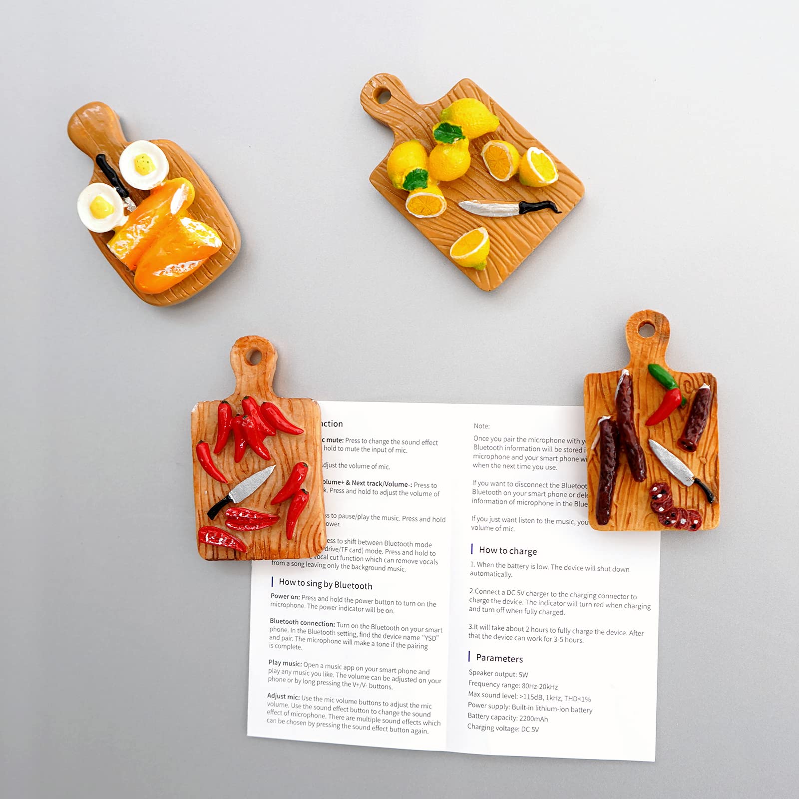 4Pcs Food Refrigerator Magnets For Kitchen Home Decor, Funny Decorative Fridge Magnets, Miniature Food Mode, Cute Cutting Board