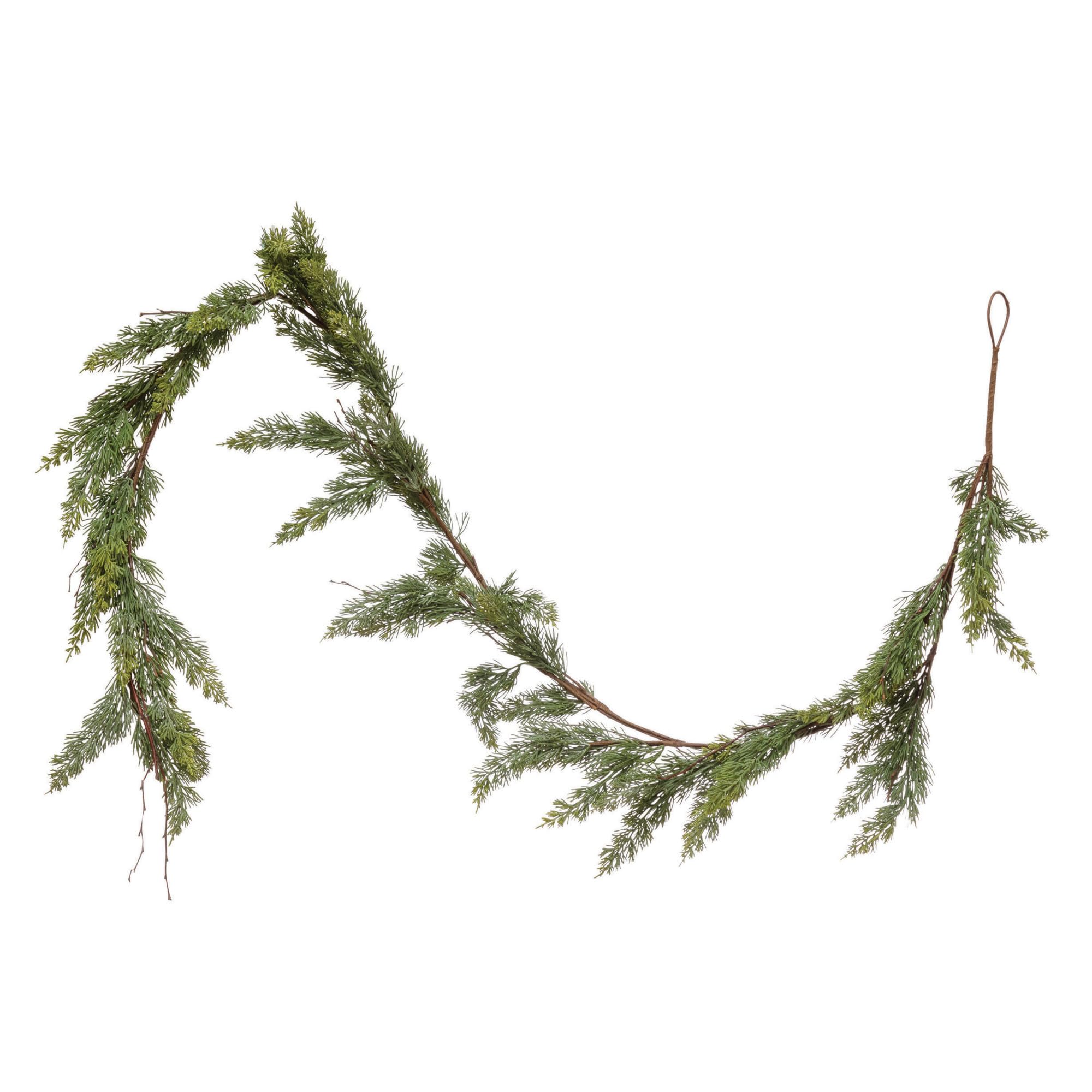 Creative Co-Op 72 L Faux Cedar Garland, Green