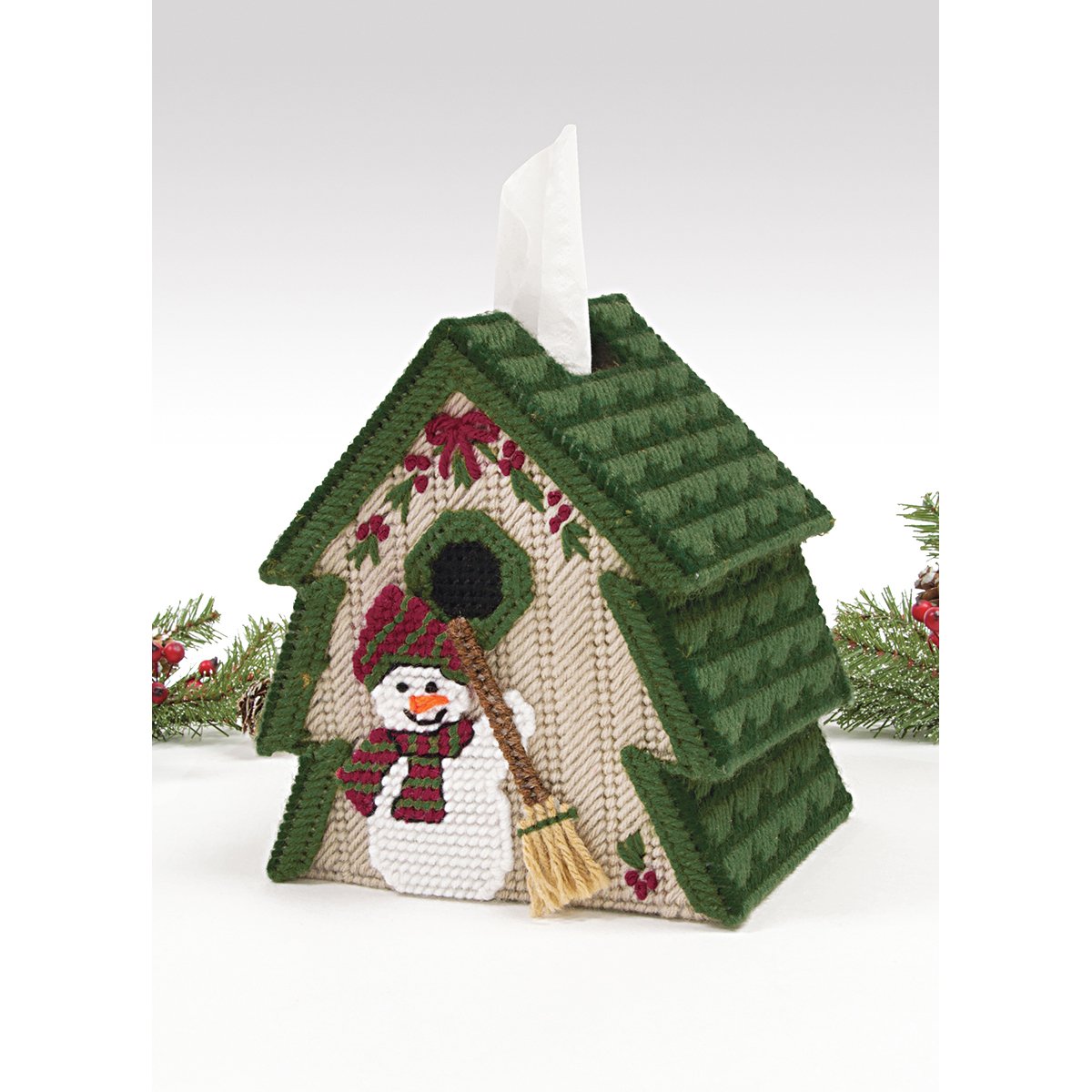 Mary Maxim Tree Plastic Canvas Tissue Box Kit  5''