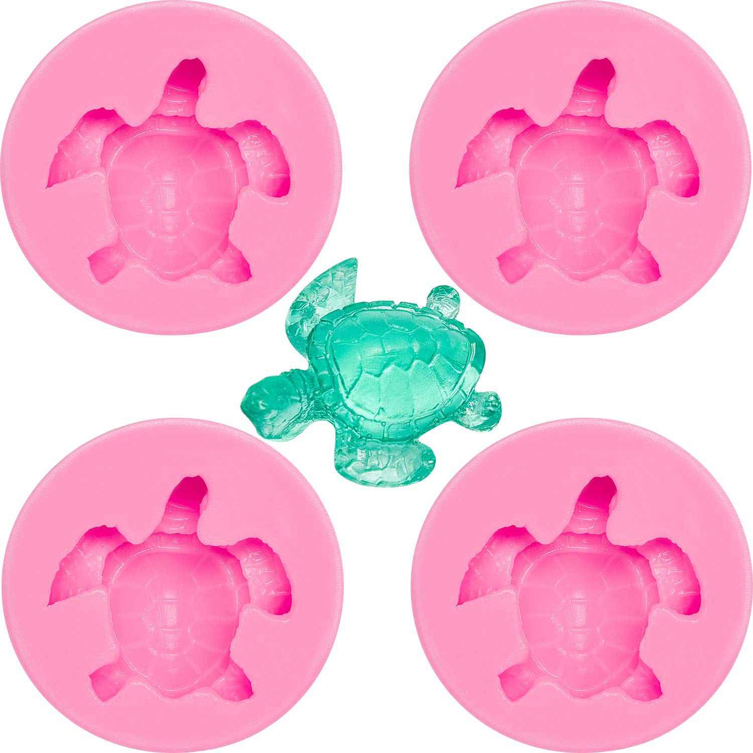 4 Pieces Turtle Chocolate Mold Sea Turtle Silicone Mold Fondant Candy Mold Chocolate Making Mold Baking Mould Tool For Cake Deco