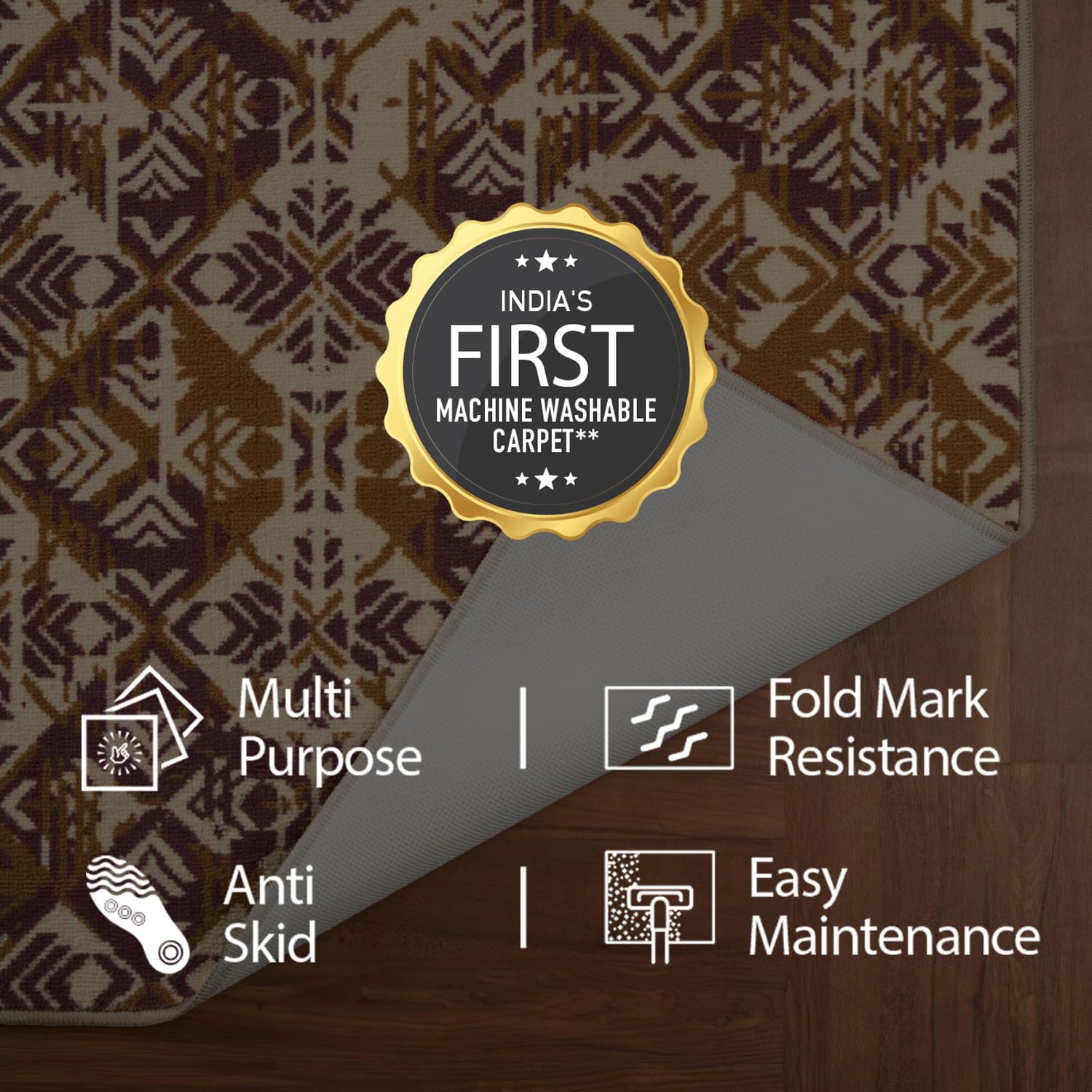 Welspun Wonder-Full Polyster Carpet-Dull Brown