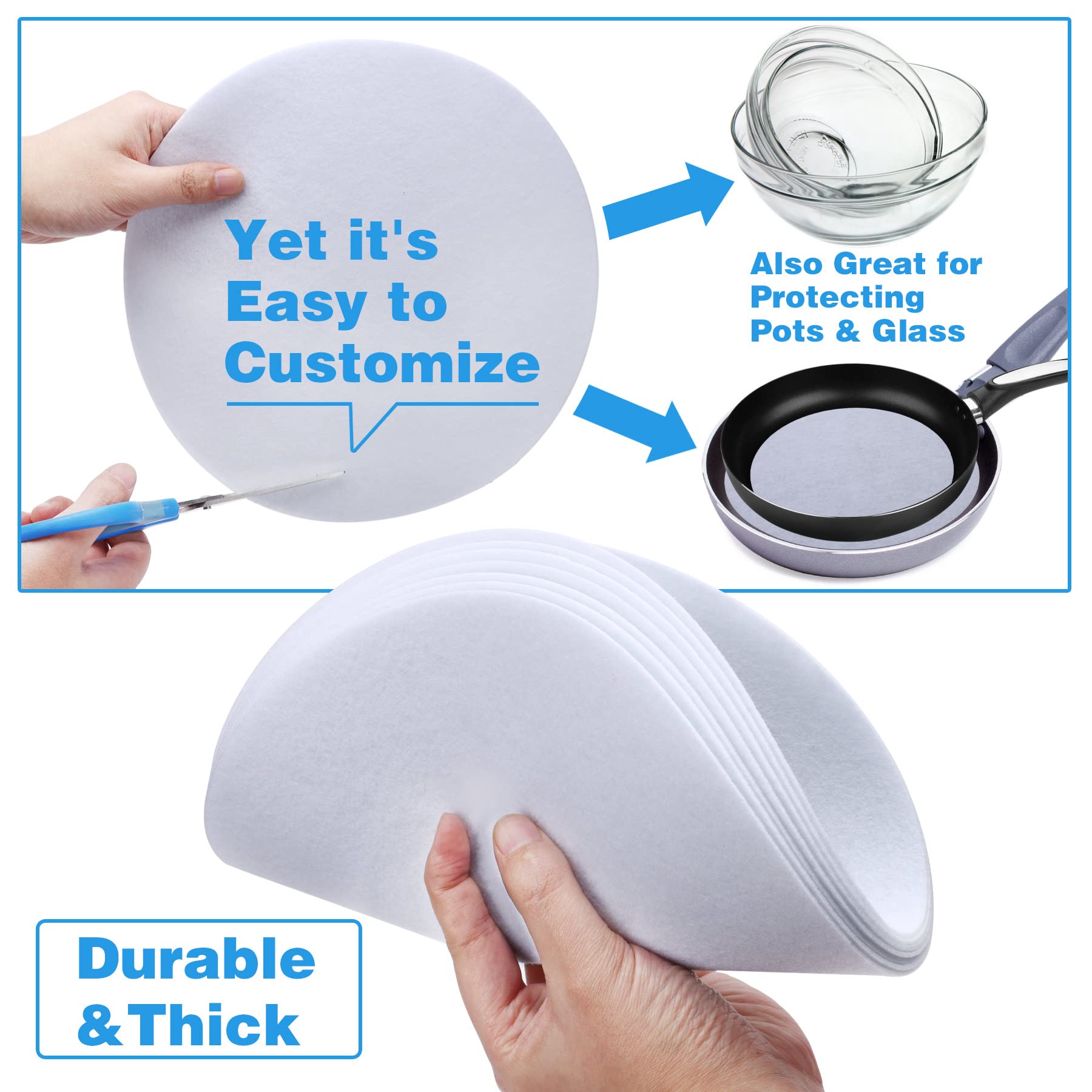 Imncya Plate Separators Storage, Set Of 60 And 3 Different Size, Thick And Premium Soft Felt Plate Dividers For China/Dish/Coffe