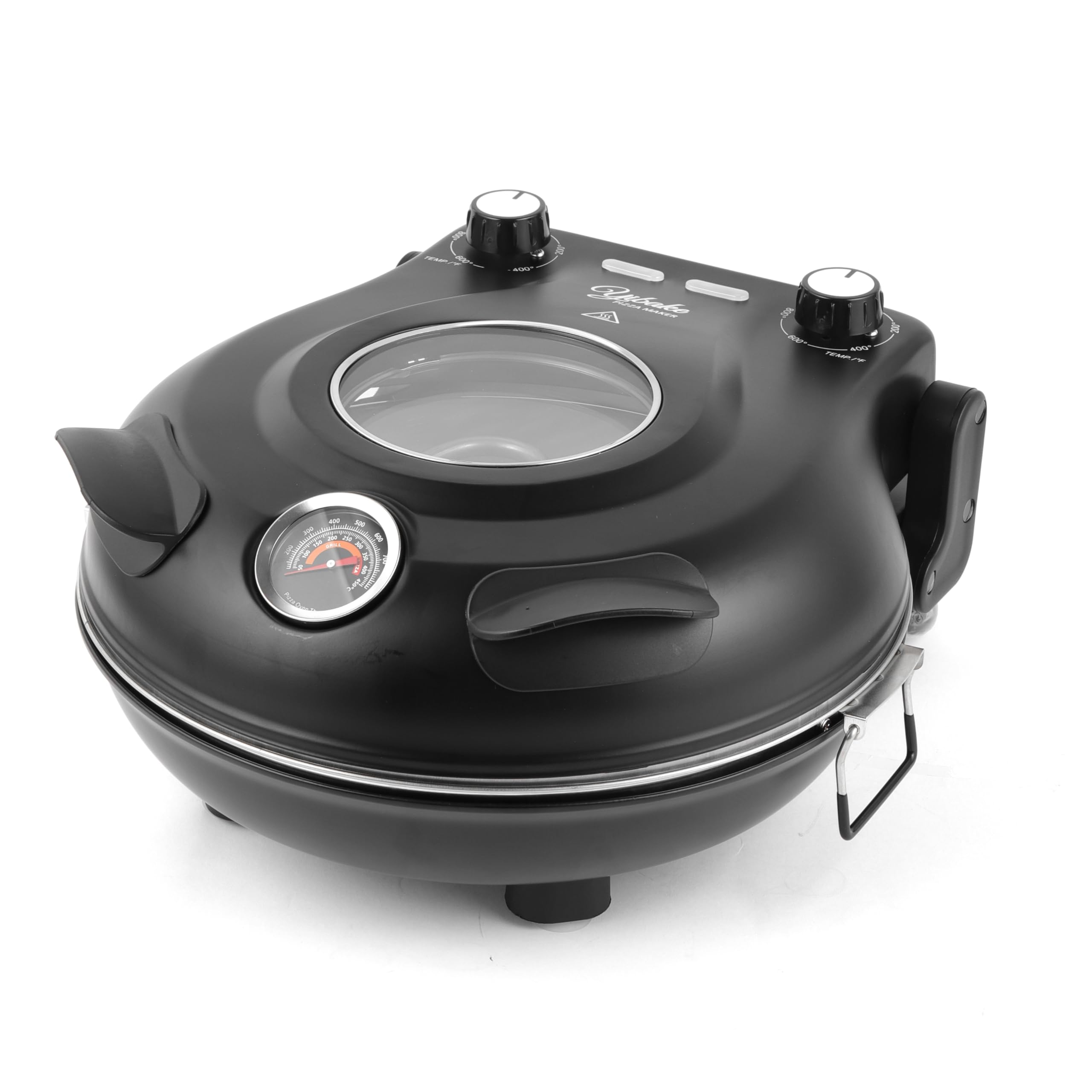 YIBAKE Electric-Pizza-Oven, 12 Indoor-Electric-Pizza-Maker, 1200W Countertop Pizza Maker Machine with Dual Temp Control, Crisp