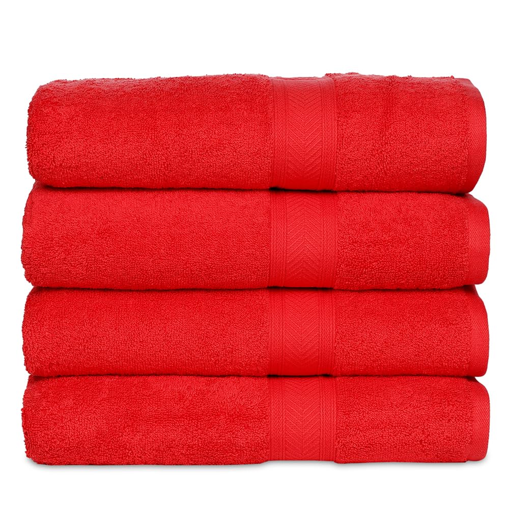 Casa Lino 4 Pack Bath Towels (27X54), 100% Pure Cotton, Luxury Bath Towels, Lightweight & Highly Absorbent, Quick Drying Towels